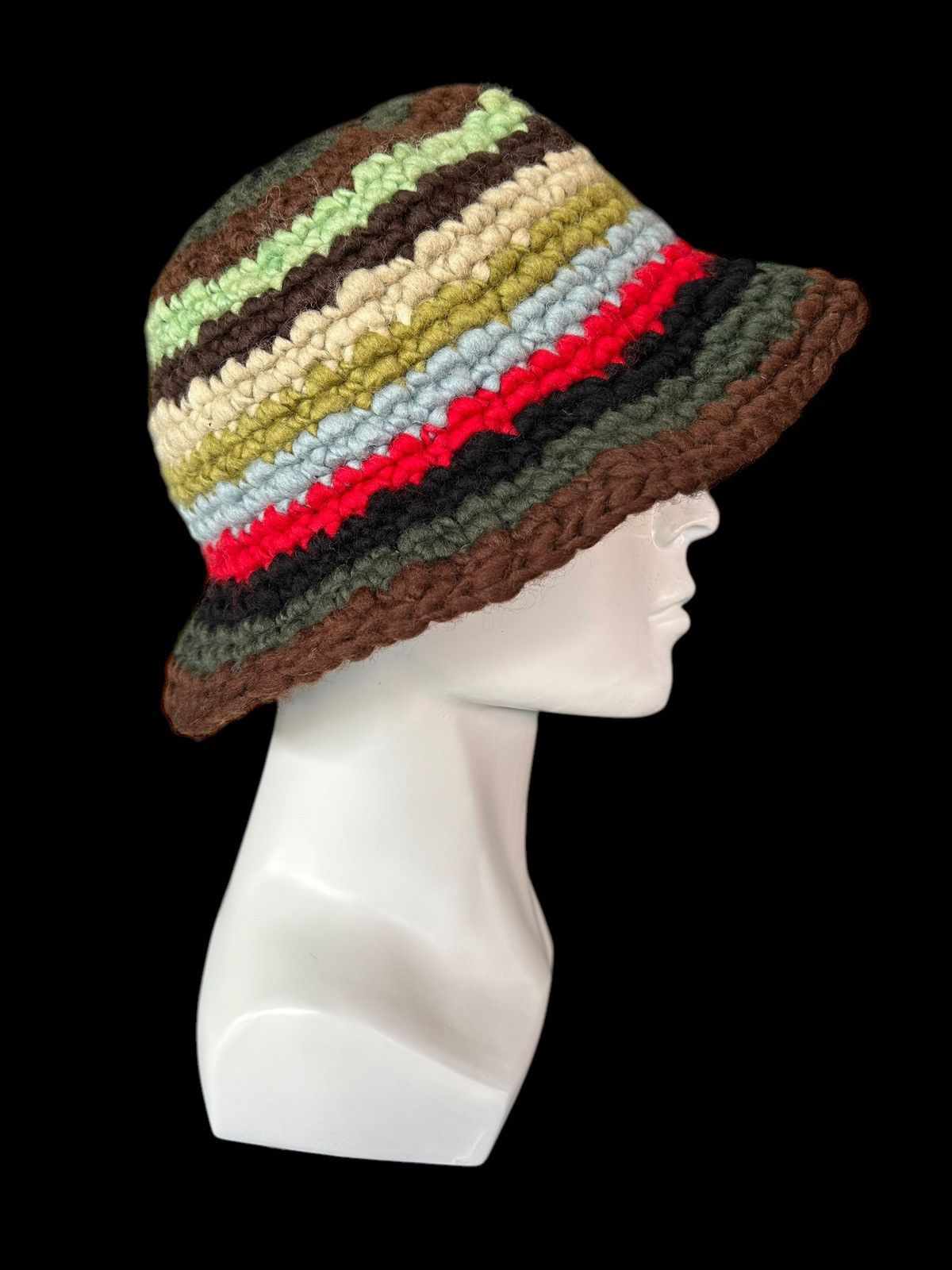 Japanese Brand × Kapital × Vintage Crochet Knitted Wool Rare Bucket Hats Size ONE SIZE - 3 Thumbnail