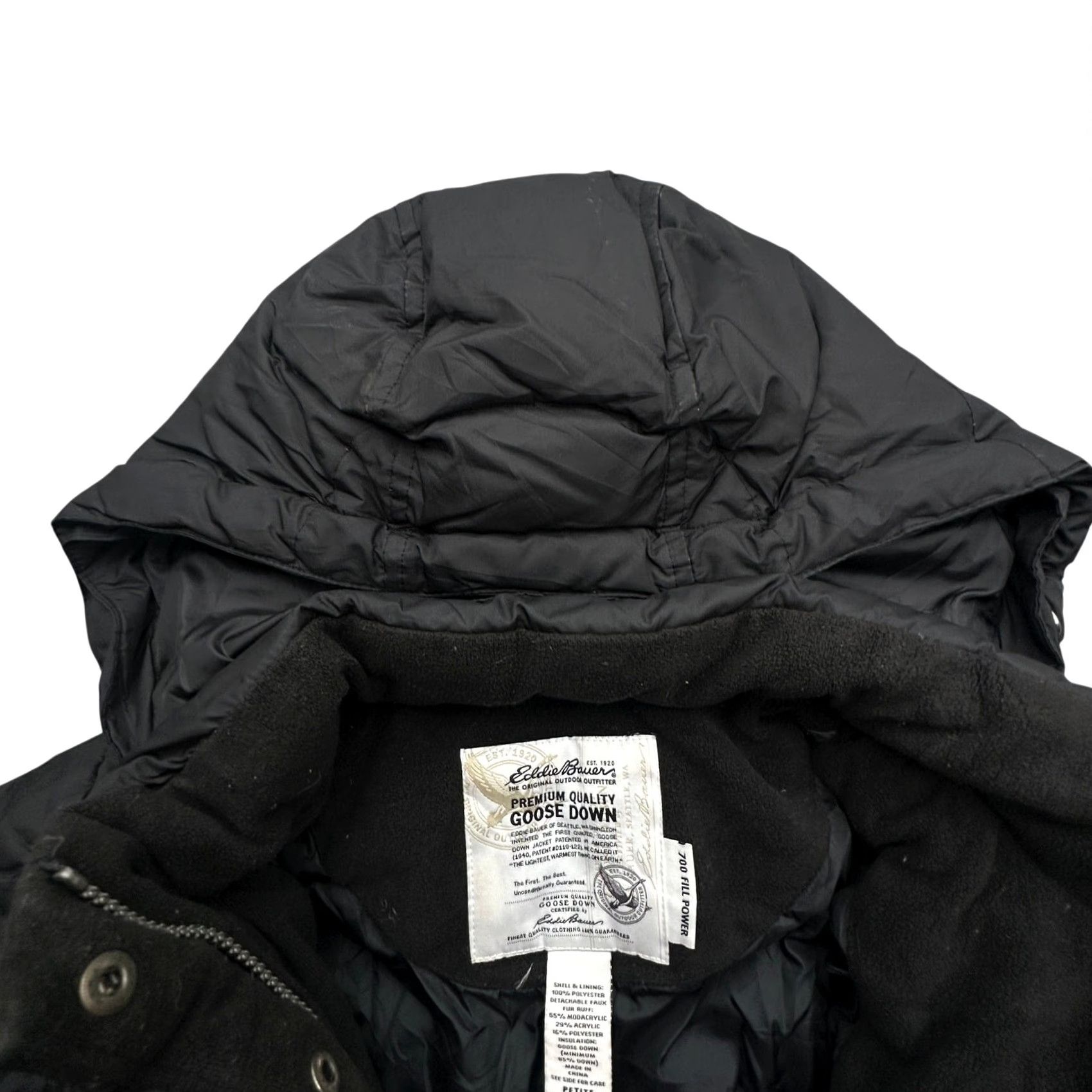 Eddie Bauer Eddie Bauer Goose Down 700 Fill Puffer Parka Coat Jacket Womens XS Petite Hooded Black Size XS / US 0-2 / IT 36-38 - 6 Thumbnail