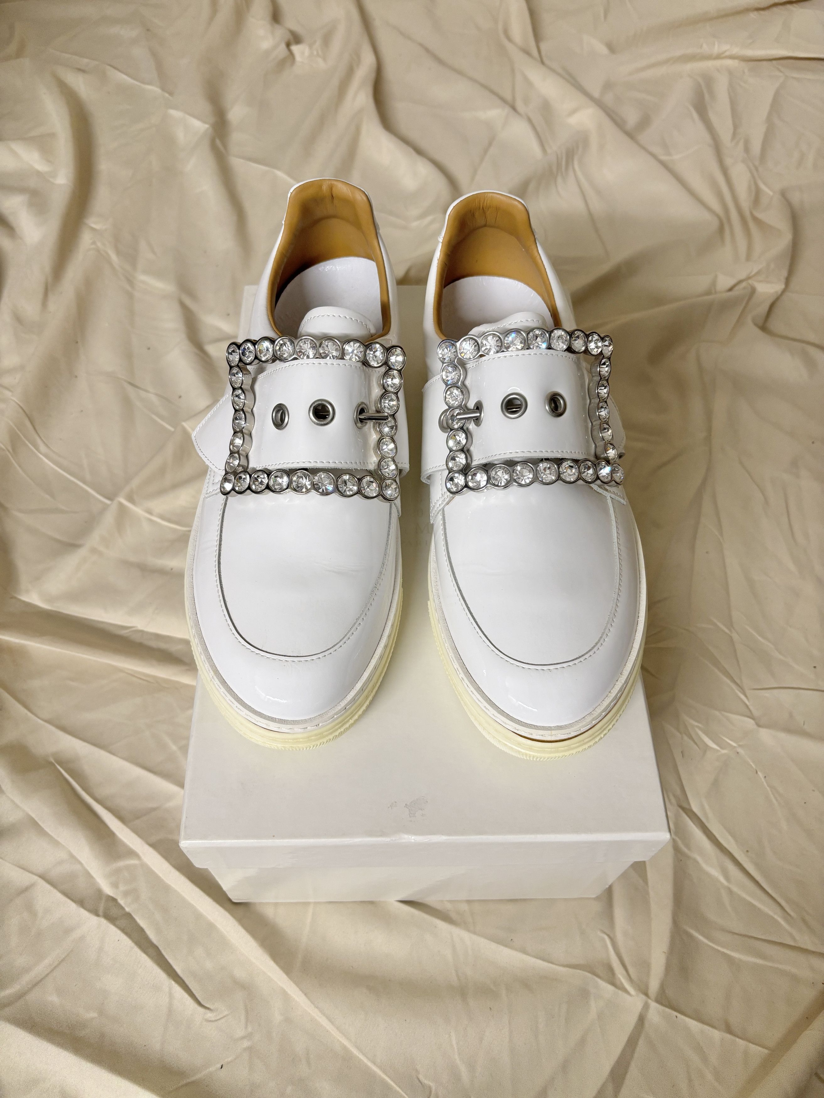 Maison Margiela Margiela white patent sneakers with crystal buckle Size US 10 / IT 40 - 2 Thumbnail