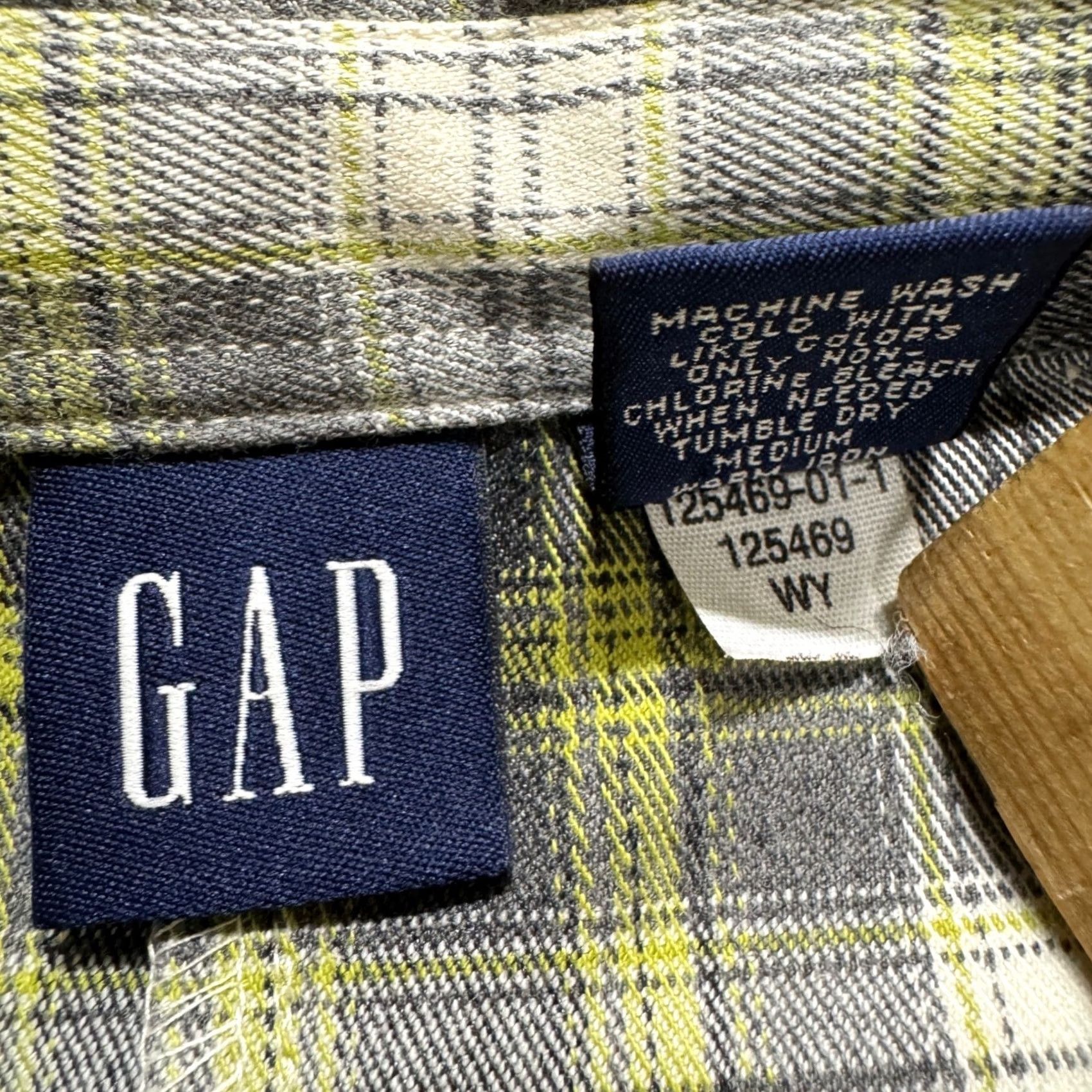Gap VINTAGE Gap Plaid Flannel Shirt Womens M Long-sleeve Green Striped 90s Y2K Mens Womens Size M / US 6-8 / IT 42-44 - 5 Thumbnail