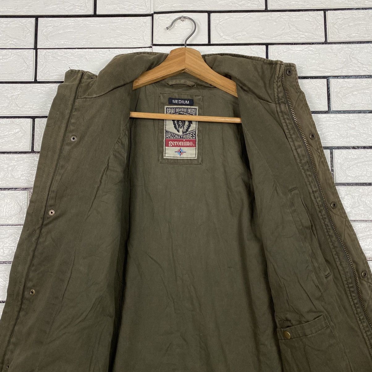 Japanese Brand 📌Vintage Biker Jacket Arizona Tribes Geronimo Big Logo Size US M / EU 48-50 / 2 - 20 Thumbnail
