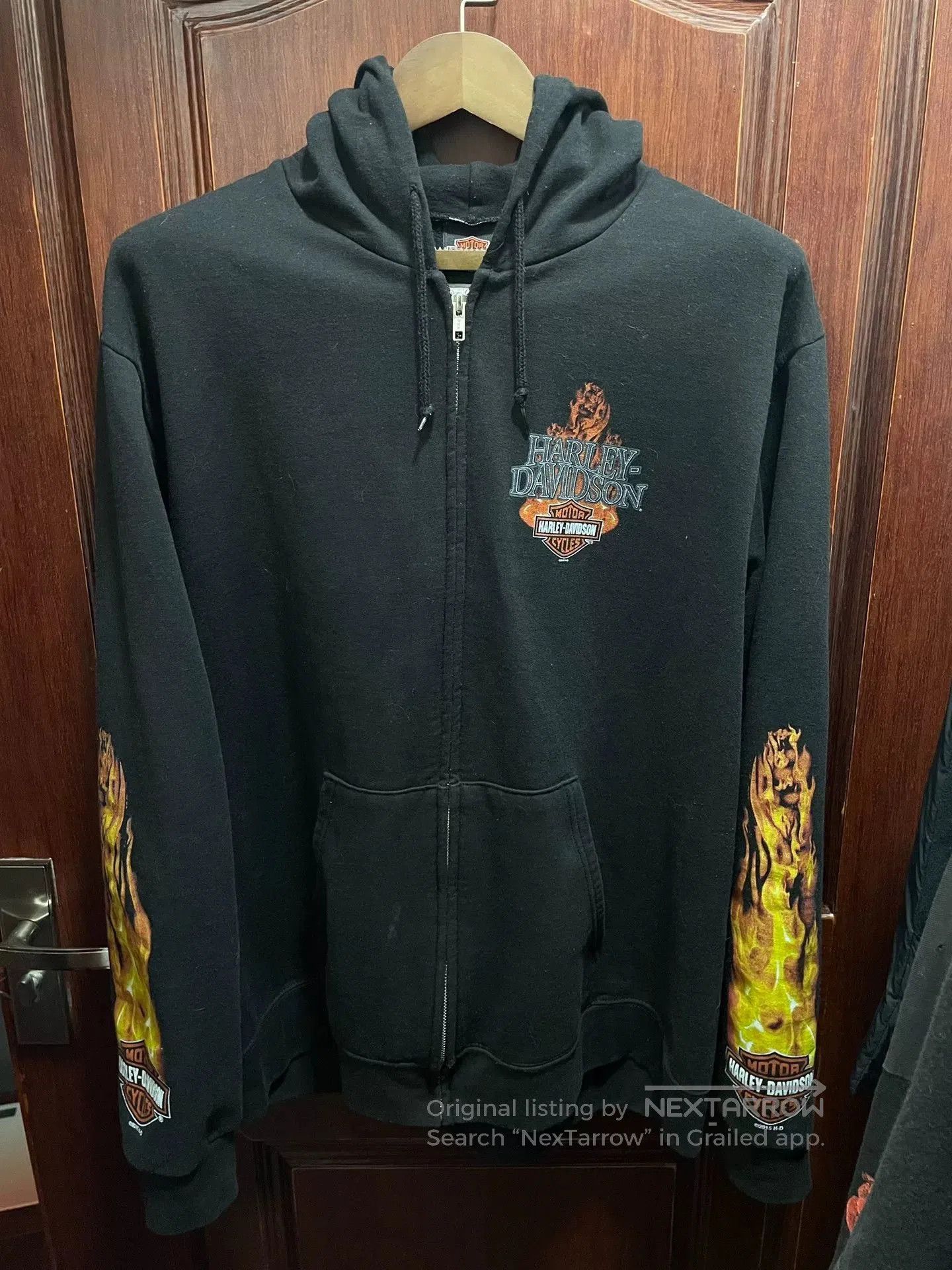 Vintage Vintage Harley Flame Zipup Hoodie. Size US XL / EU 56 / 4 - 4 Thumbnail