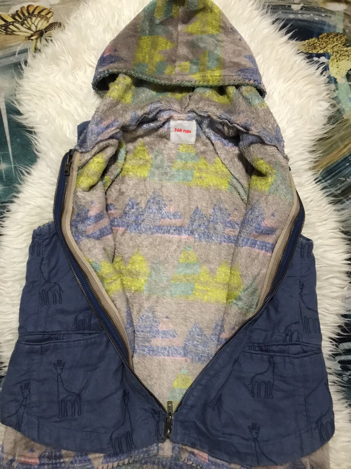 Issey Miyake × Ne-Net Ne-Net Embroidery Giraffe All Over Hoodie Two Layer Fleece Size US M / EU 48-50 / 2 - 2 Thumbnail