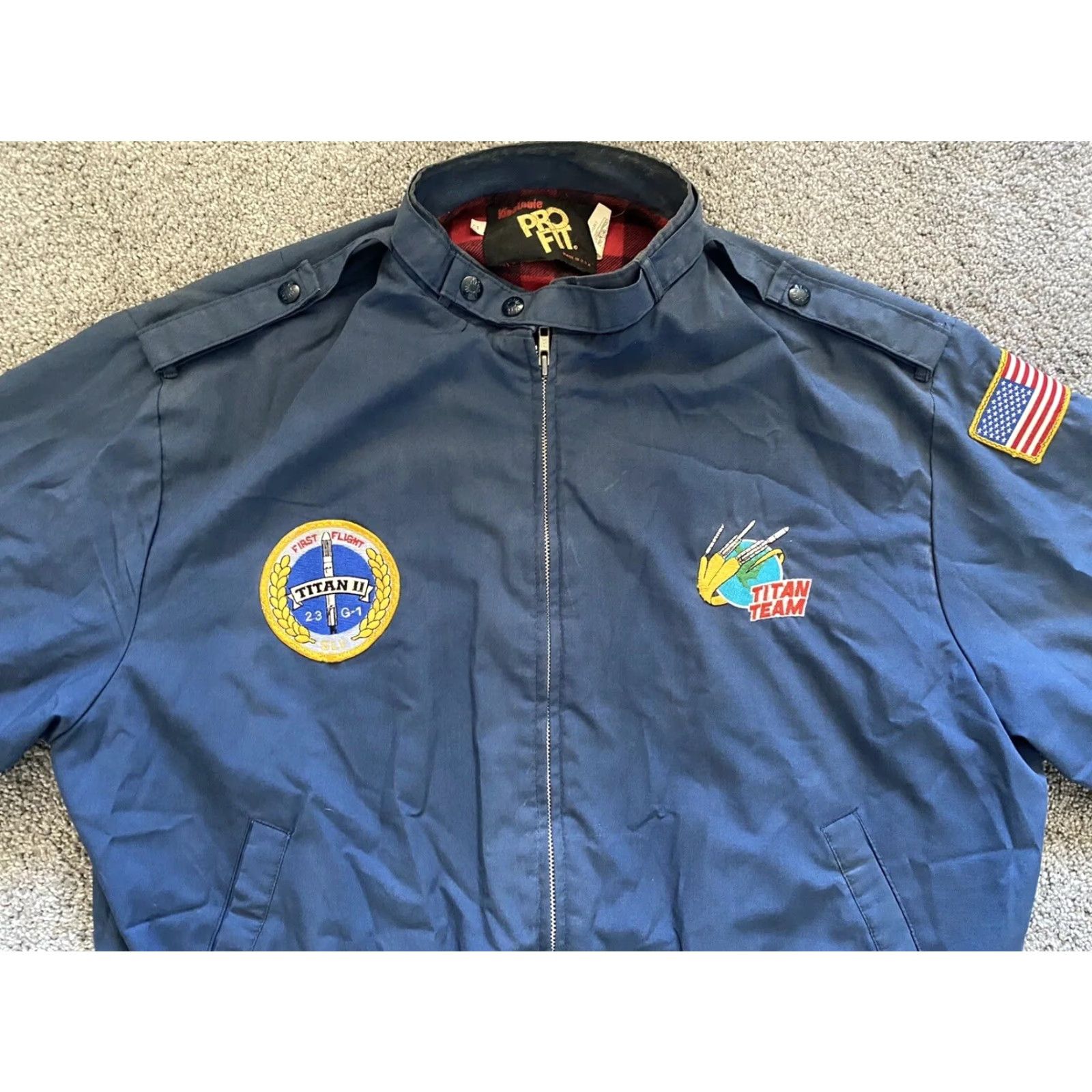 Vintage VINTAGE King Louie Pro Fit Jacket Men’s XL Titan Team Rockets Space Intelsat Blue 80s 90s USA Hipster Space Stars Jacket Mens Size US XL / EU 56 / 4 - 4 Thumbnail