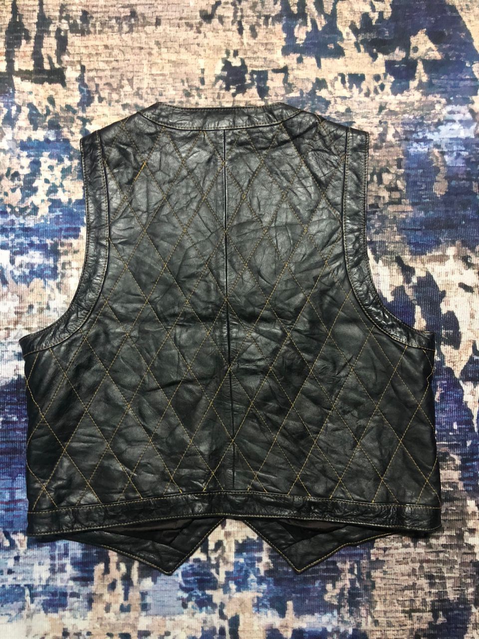Genuine Leather Vintage Acropole Only Leather Quilted Vest Size US M / EU 48-50 / 2 - 2 Thumbnail