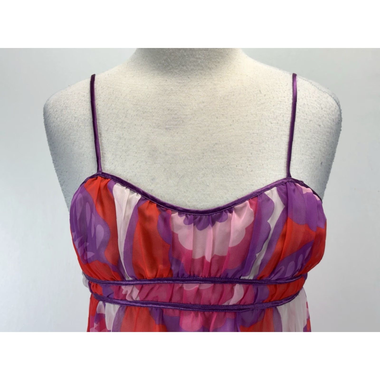 Vintage Vtg La Senza Lingerie Long Nightgown Sz XS S Retro Y2K Semi Sheer Empire Waist Size ONE SIZE - 5 Thumbnail