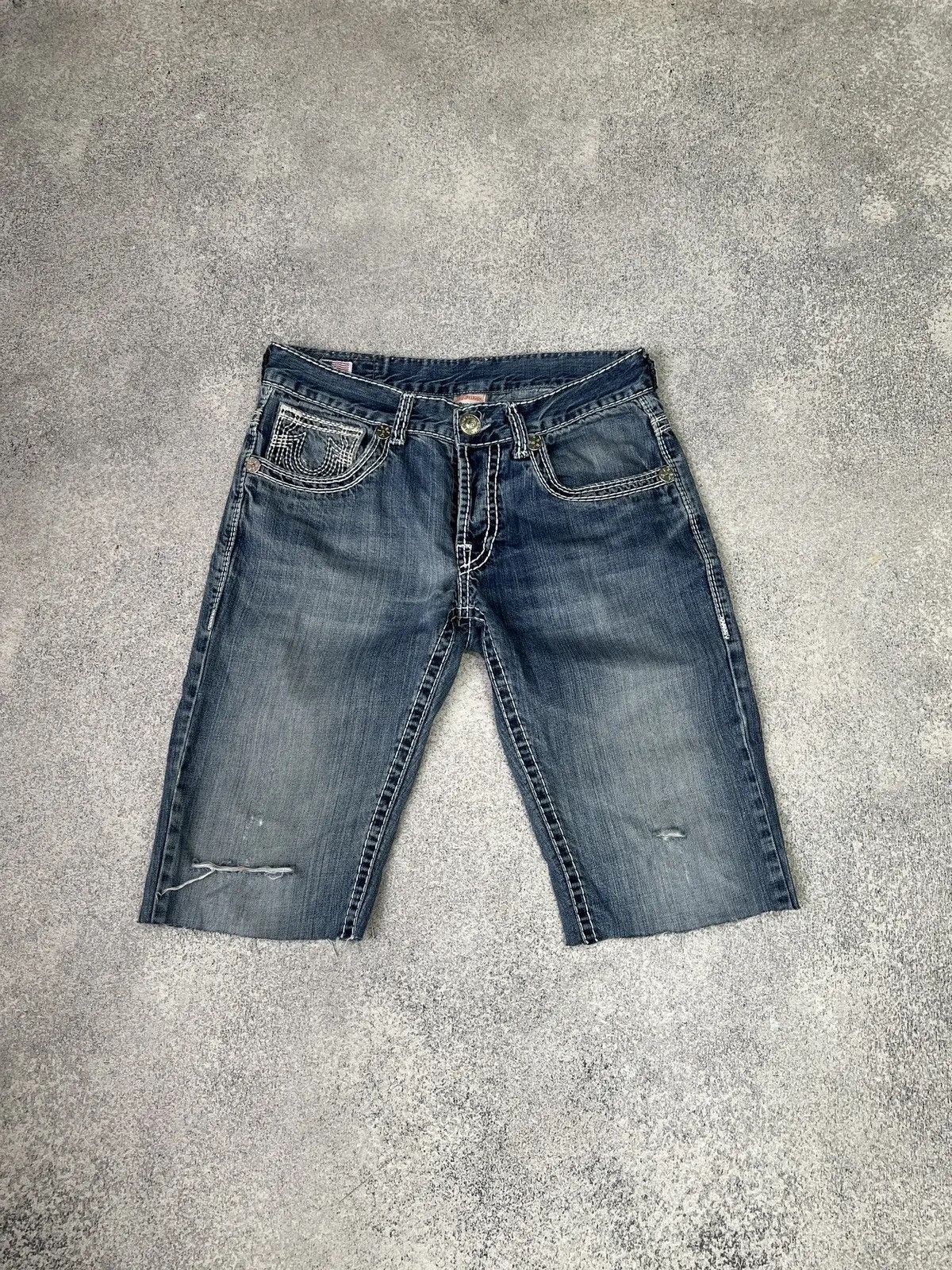 True Religion × Vintage CRAZY TRUE RELIGION Y2K JACKSON SHORTS CHIEF KEEF STYLE Size US 32 / EU 48 - 2 Thumbnail