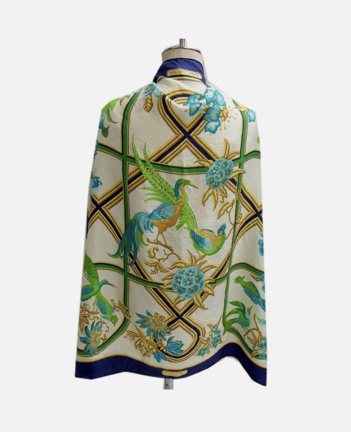 Hermes HERMES Scarf 100% Silk CARAIBES Caribbean Birds Green Ivory Size ONE SIZE - 1 Thumbnail