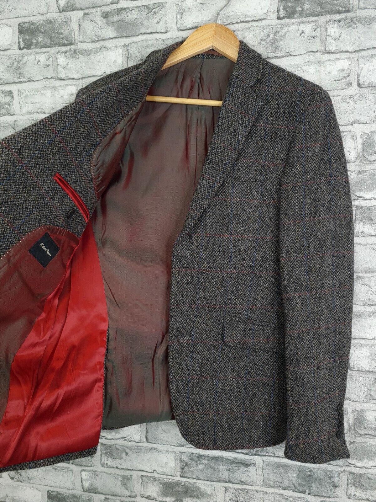 Designer Holland Esquire JAcket Size 38 Harris Tweed Luxury Wool Size 42R - 6 Thumbnail