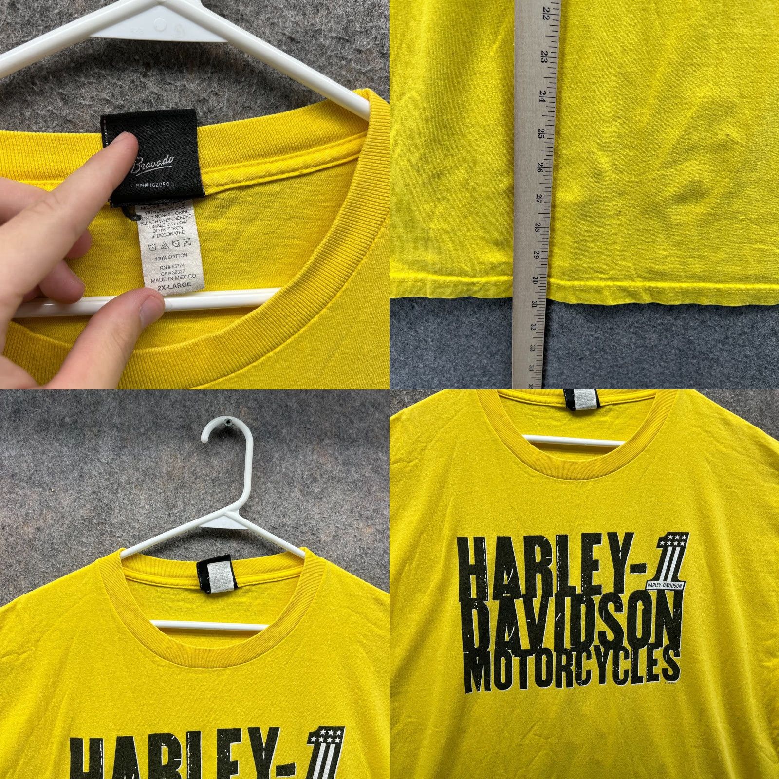 Harley Davidson VINTAGE Harley-Davidson Shirt Mens 2XL Yellow Crewneck Jamaica Y2K Logo T-Shirt Size US XXL / EU 58 / 5 - 8 Thumbnail