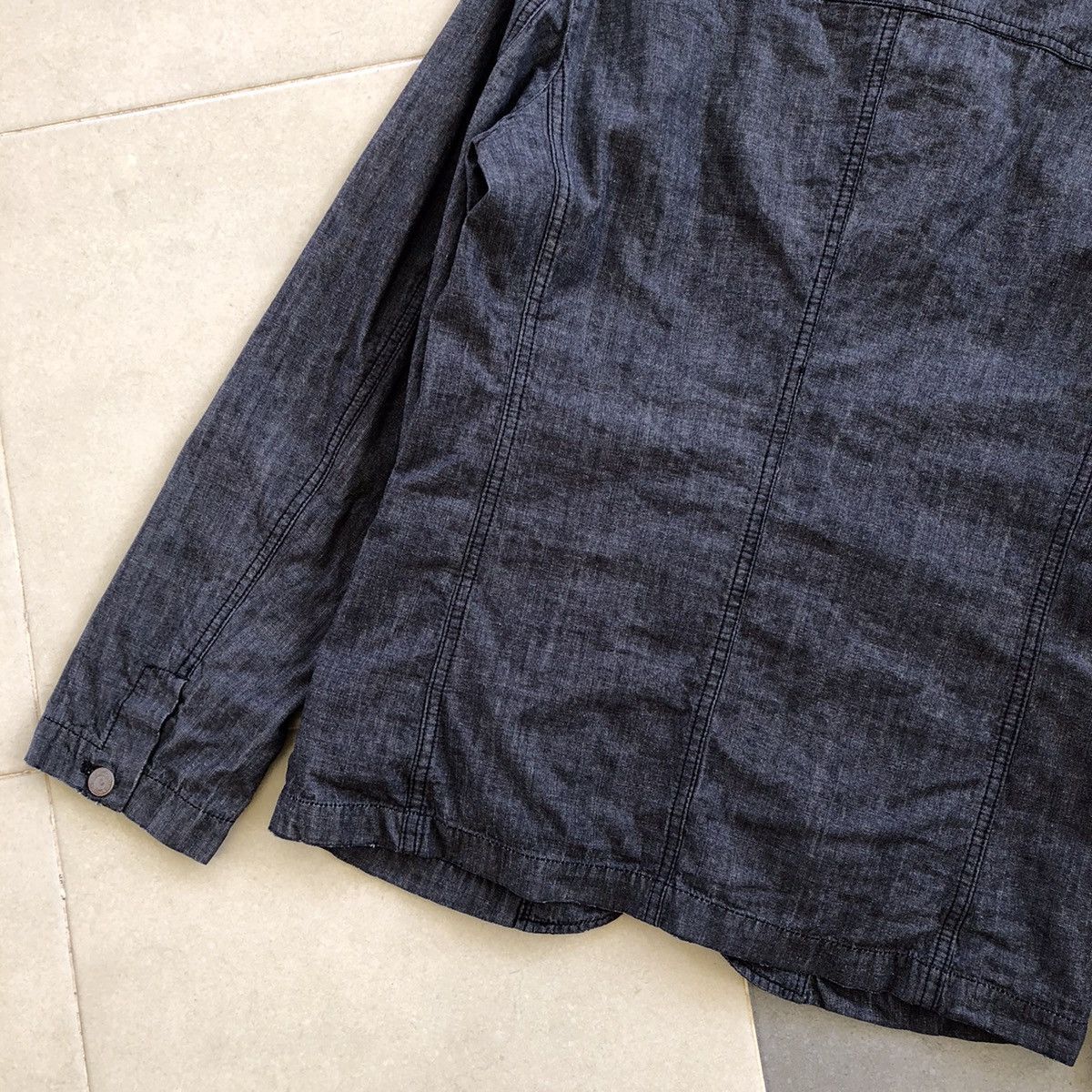 Japanese Brand 291295 HOMME Black Denim Button Jacket Size M / US 6-8 / IT 42-44 - 8 Thumbnail