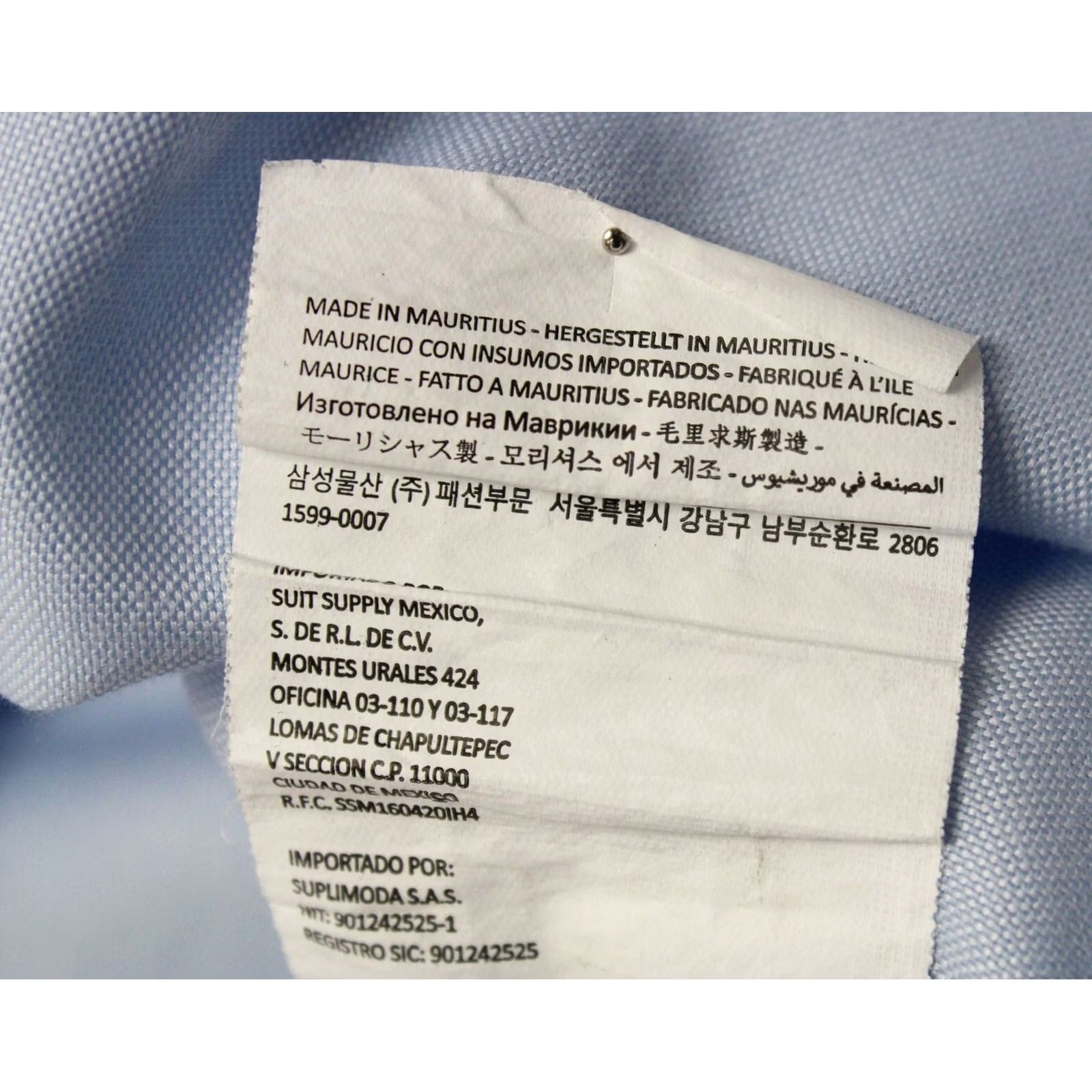 Suitsupply SUITSUPPLY Formal Shirt Men's Try On Slim Fit Spread Neck Button Blue 41L / 16L Size 42R - 7 Thumbnail