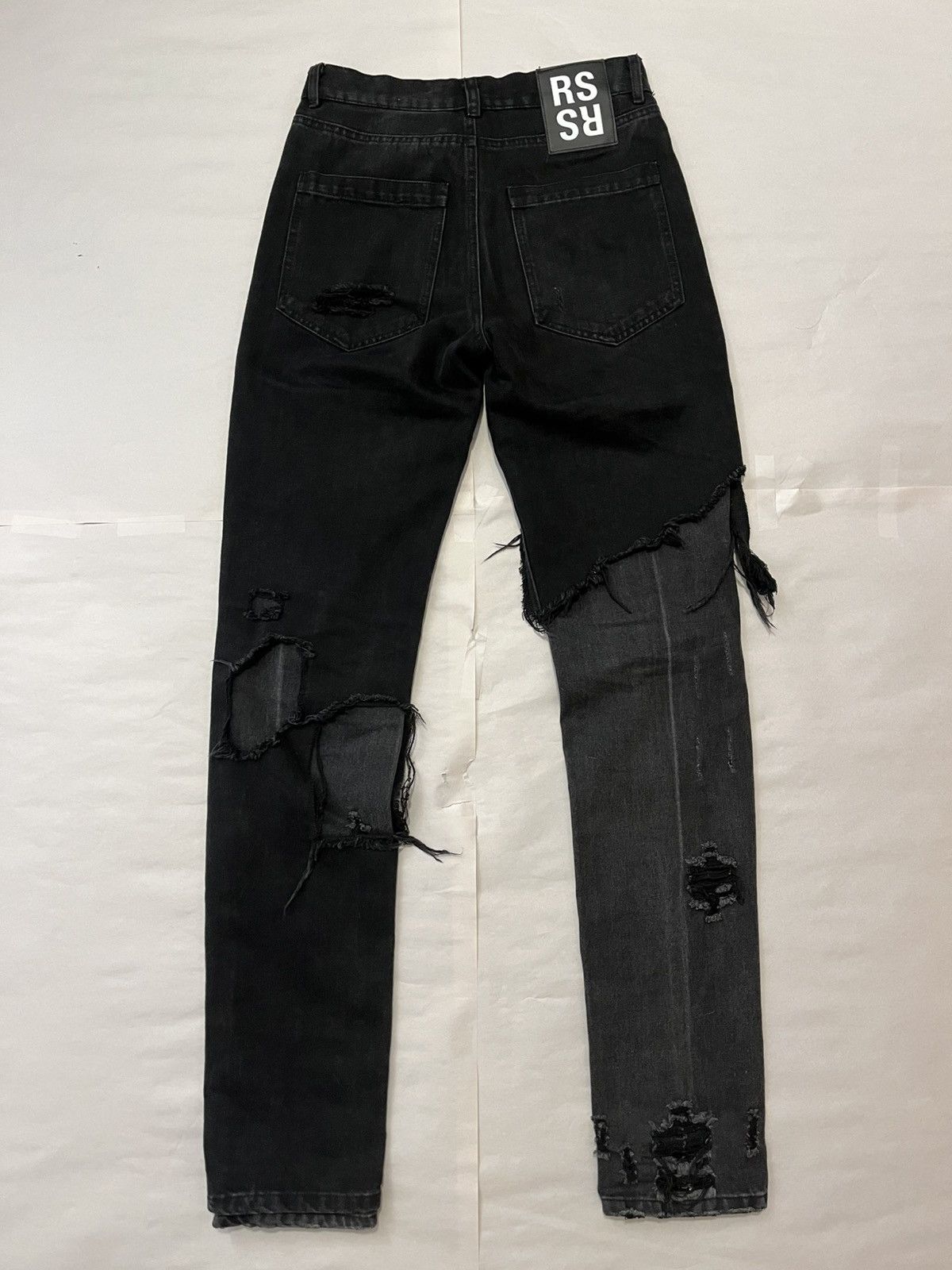 パンツ RAFSIMONS 20AW DESTROYED DENIM PANTS Raf Simons Destroyed Denim Pants in Light Blue | FWRD