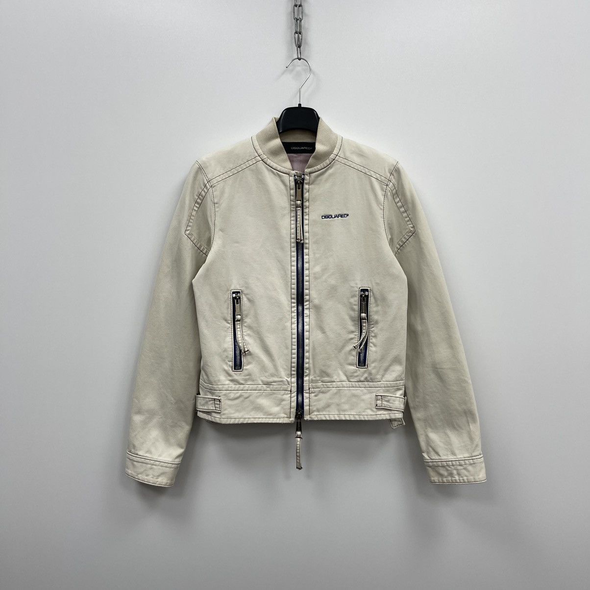 Dsquared2 Dsquared2 Distressed Vintage Cotton Jacket White Rare Size US M / EU 48-50 / 2 - 1 Thumbnail
