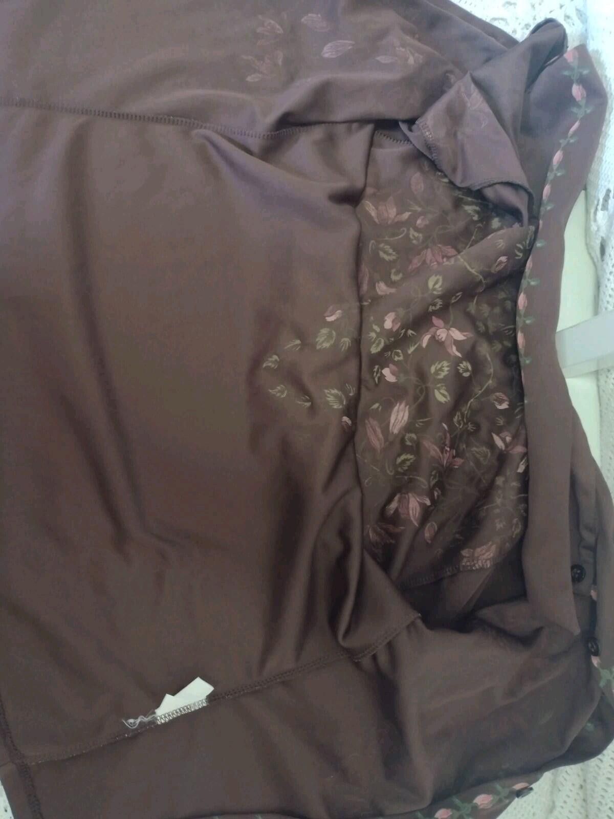 The Unbranded Brand 70s Brown Floral Print Button Up Blouse Long Sleeve Boho XS Size XS / US 0-2 / IT 36-38 - 11 Thumbnail