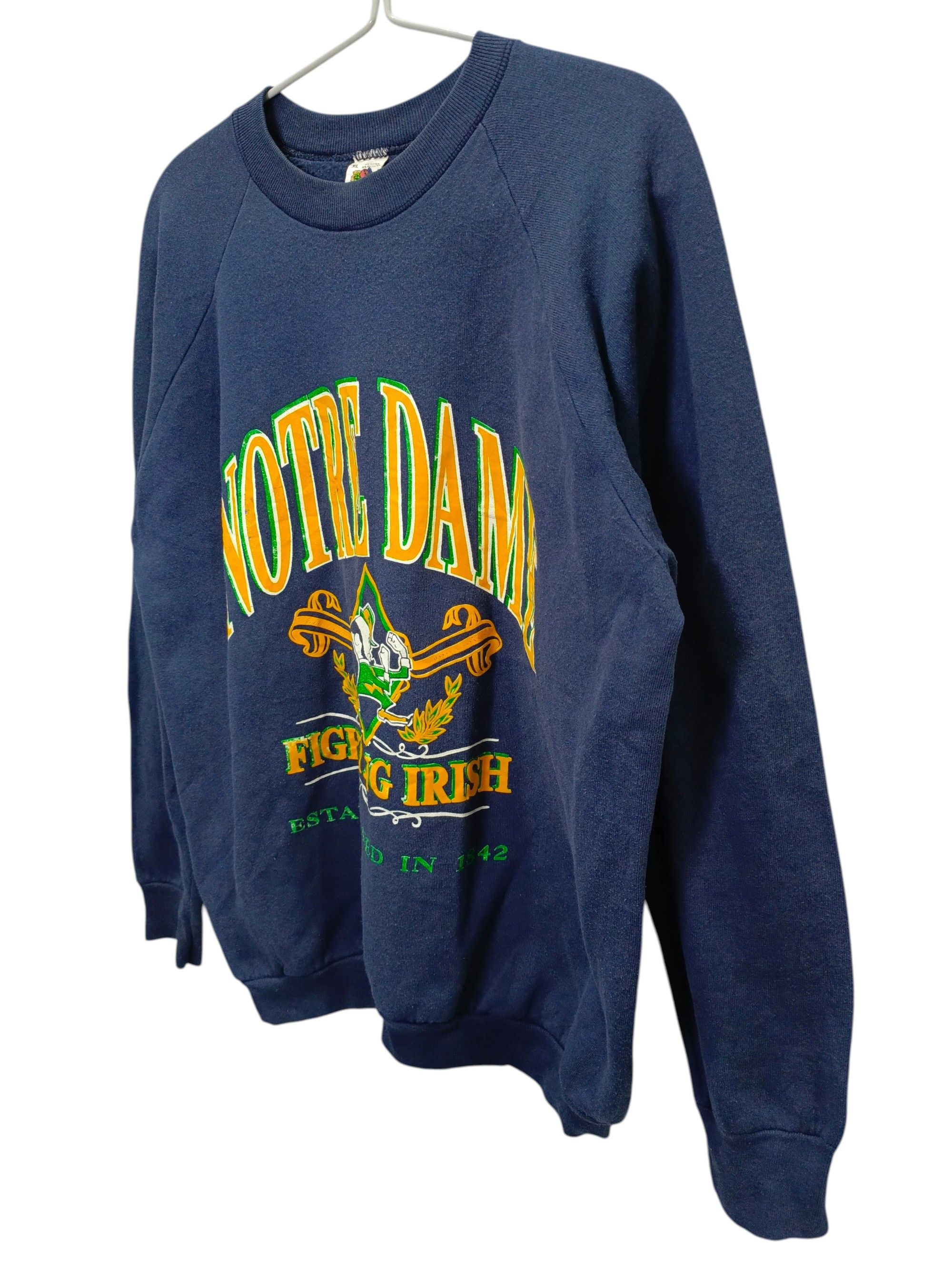Vintage Vintage 90s Notre Dame Fighting Iris Crewneck Sweatshirt Size US XL / EU 56 / 4 - 3 Thumbnail