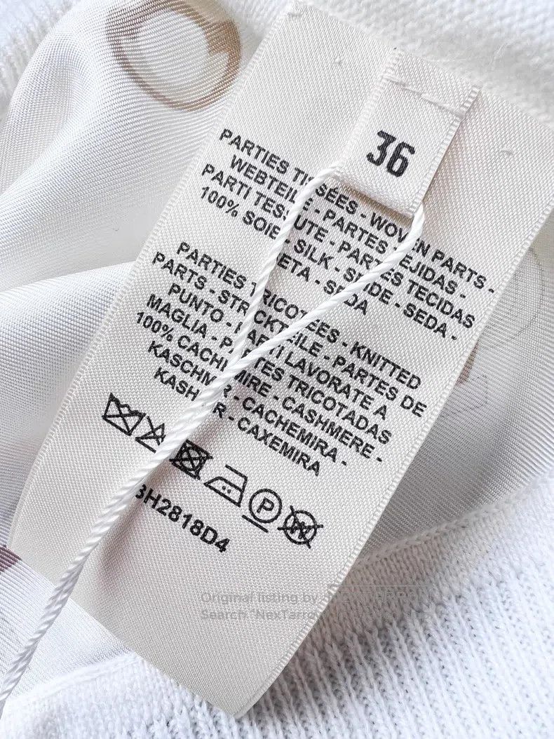 Hermes Hermes Cream-colored chain print cashmere and silk blend s Size XS / US 0-2 / IT 36-38 - 7 Thumbnail