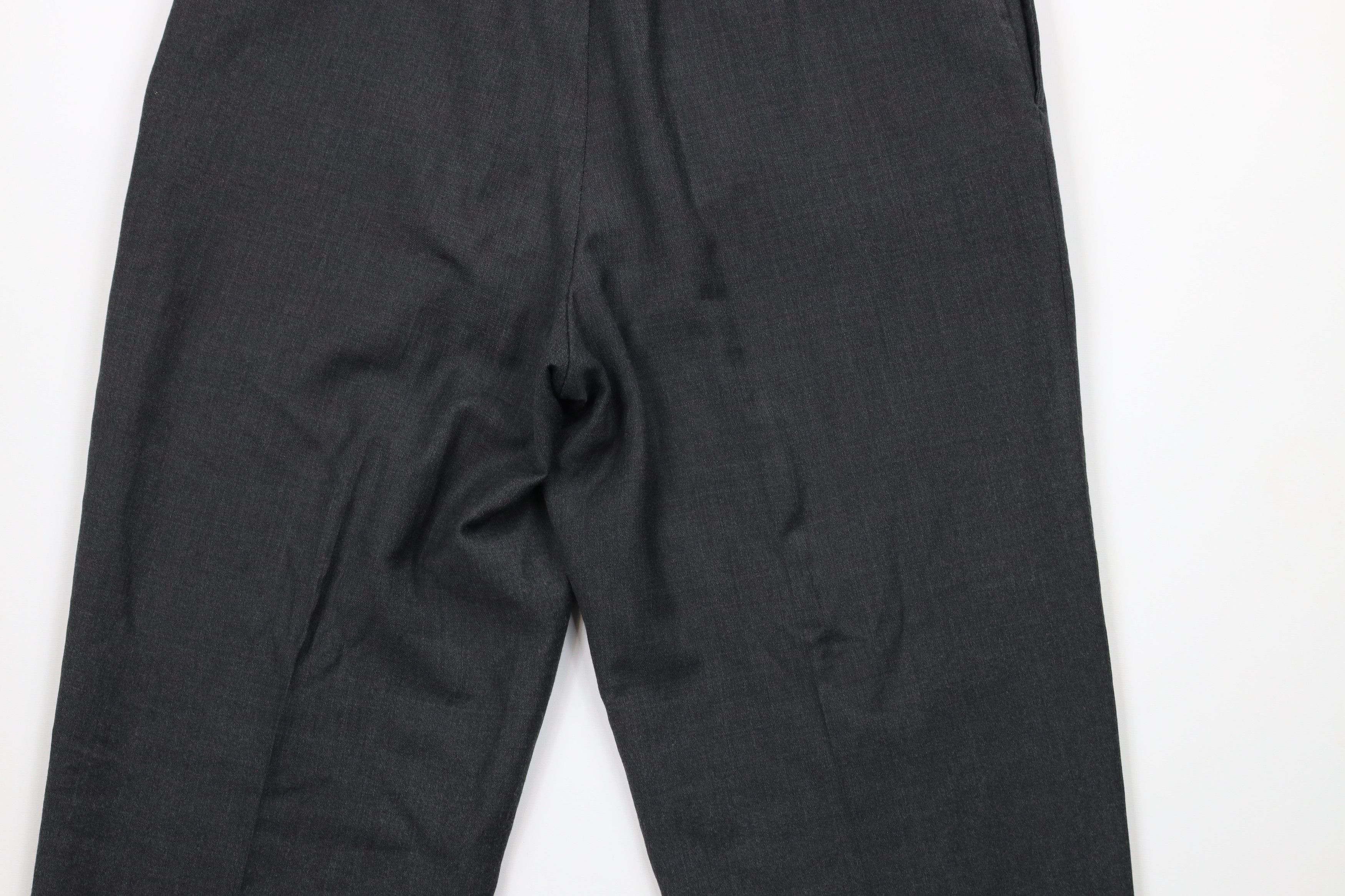 Eddie Bauer × Vintage Vintage 90s Eddie Bauer Cuffed Wool Chino Pants Dark Gray Size US 36 / EU 52 - 11 Thumbnail