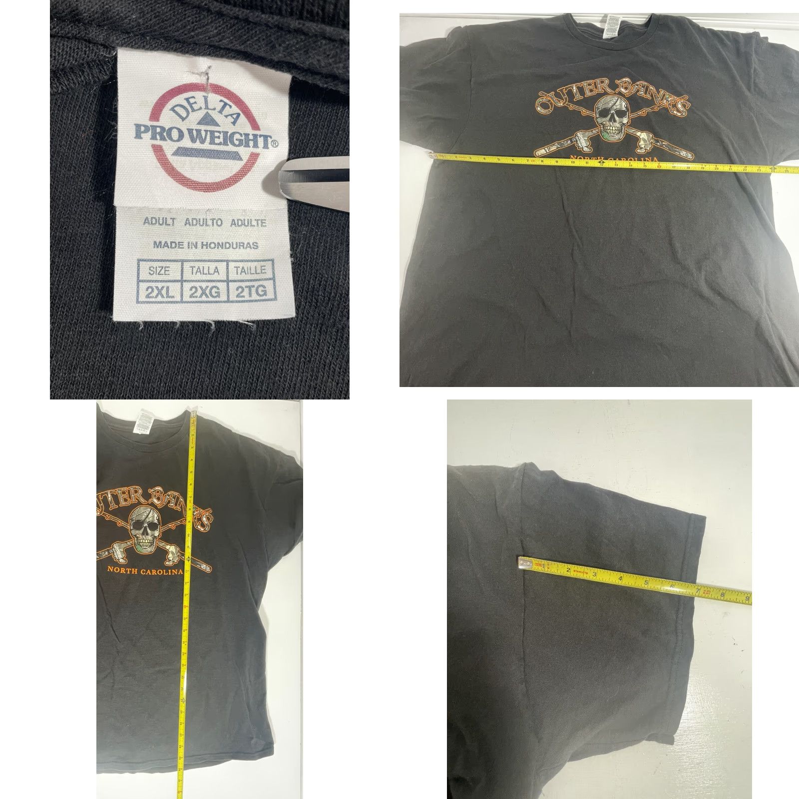 Vintage Outer Banks North Carolina Shirt Men 2XL Pirate Camo Black Crew Neck Delta Tag Size US XXL / EU 58 / 5 - 9 Thumbnail
