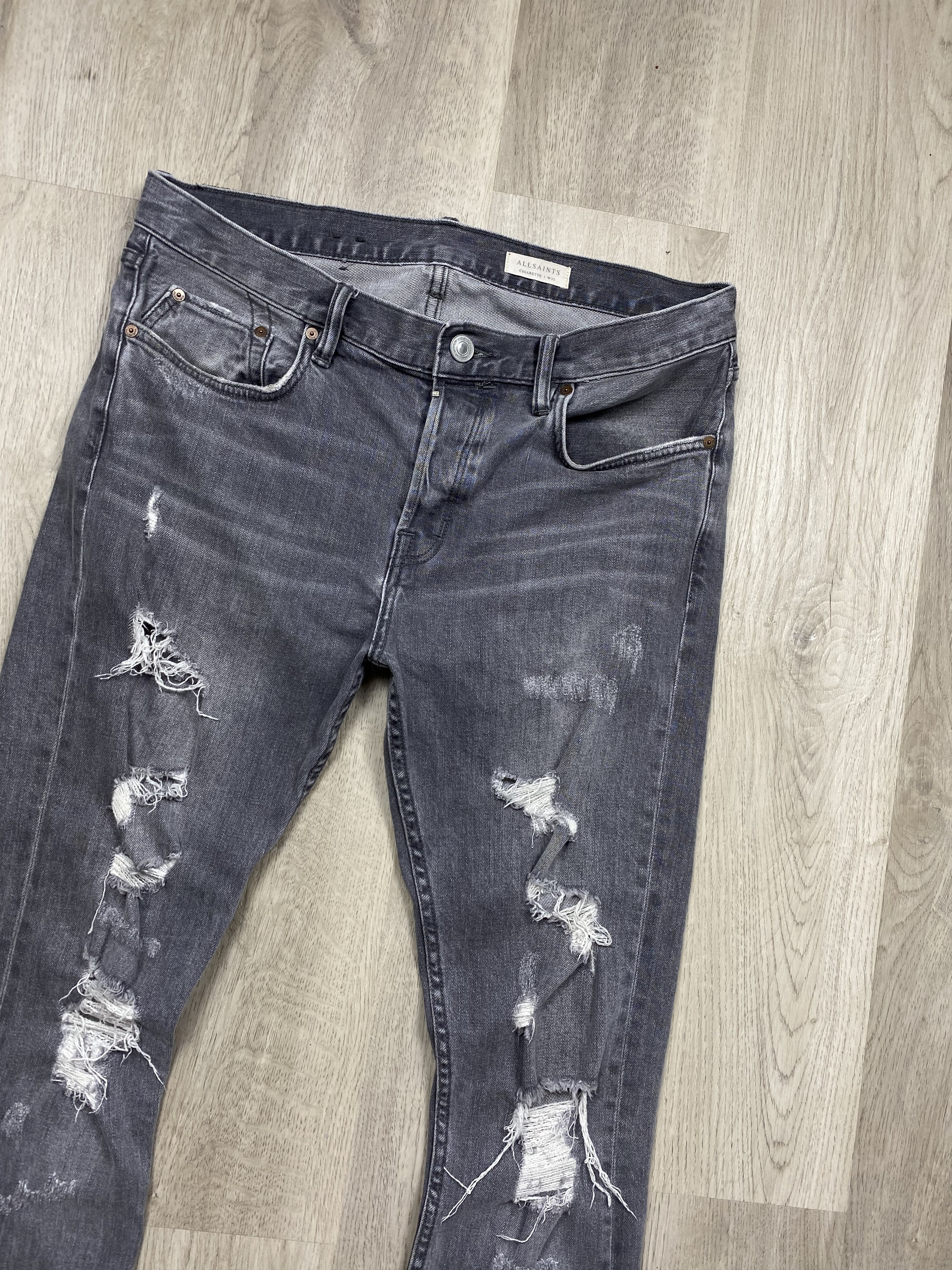 Allsaints Allsaints Distressed Denim Pants Mens Jeans Y2K Slim Fit Size US 32 / EU 48 - 2 Thumbnail