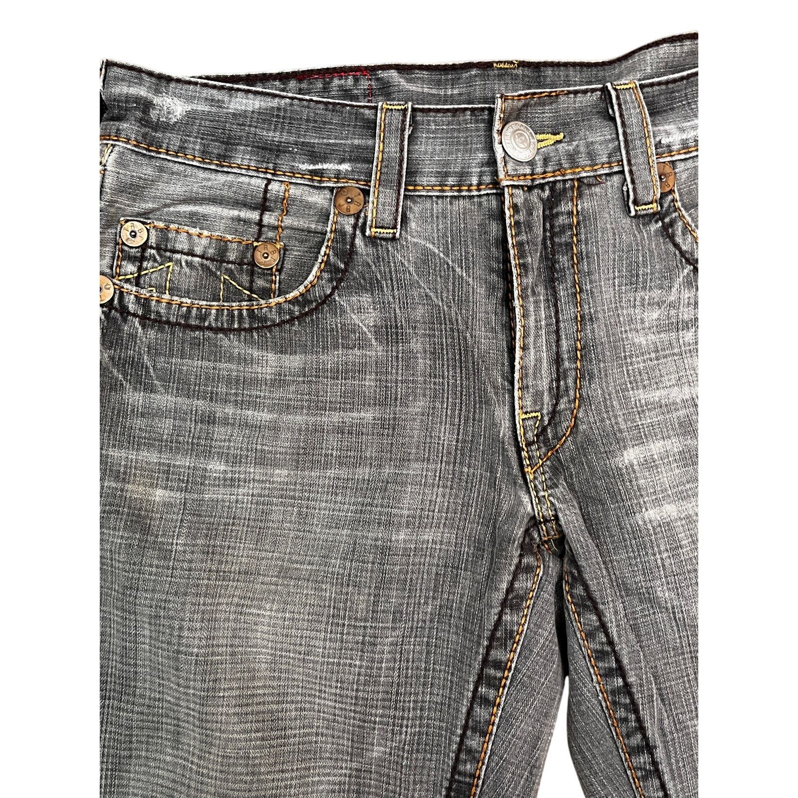 True Religion Vintage True Religion Bobby Big T Gray Straight Leg Jeans Size US 36 / EU 52 - 3 Thumbnail