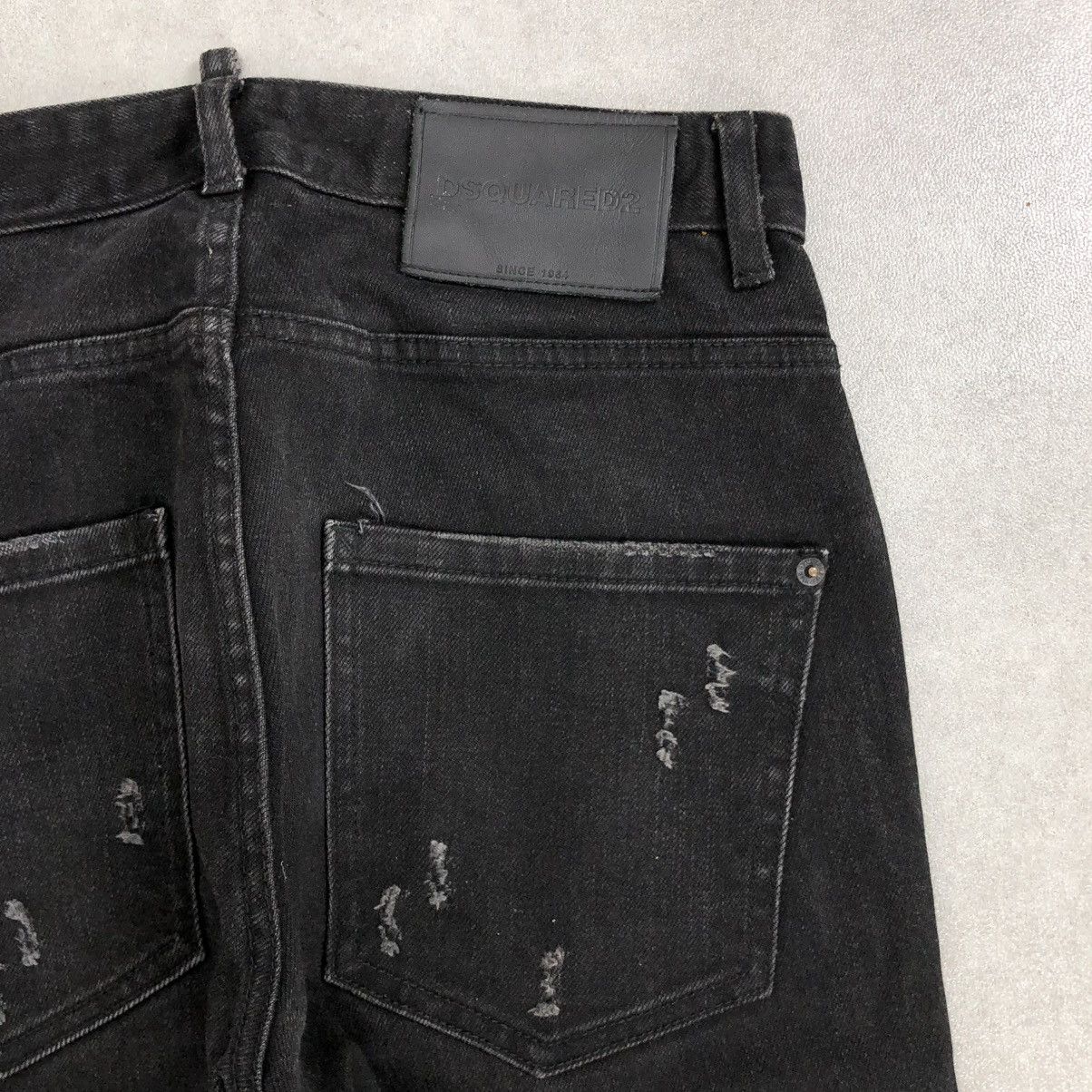 Dsquared2 × If Six Was Nine 🇮🇹Dsquared2 Distressed Button Fly Crazy Black Wash Jeans Y2K Size US 32 / EU 48 - 15 Thumbnail