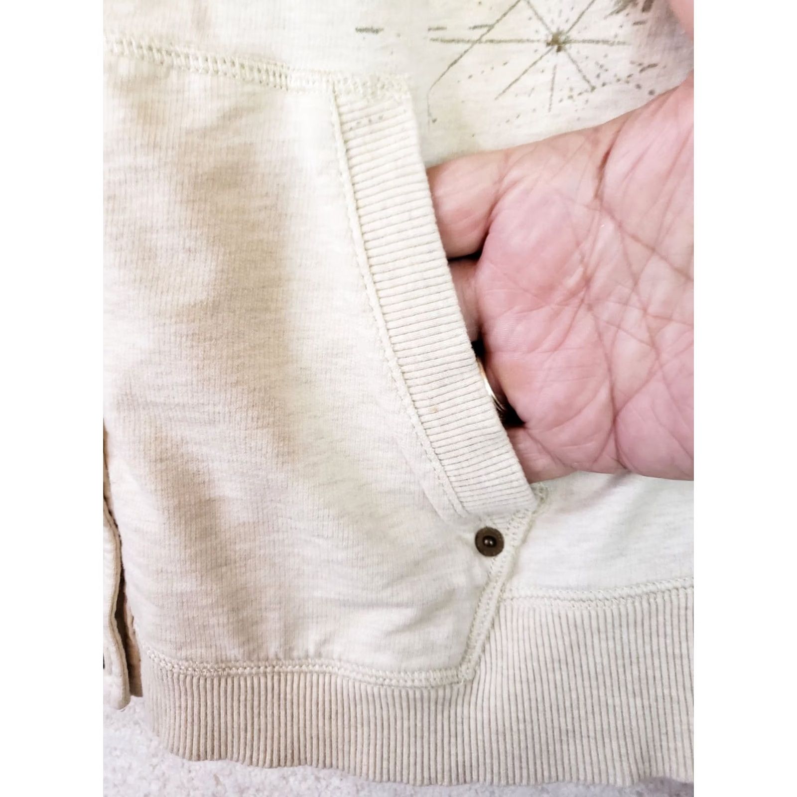 Ralph Lauren Lauren Ralph Lauren Hoodie Jacket Women's L Button Front Logo Beige Solid Hooded Pockets Fall Winter Spring Seasonal Casual Designer Regular Fit Size L / US 10 / IT 46 - 7 Thumbnail