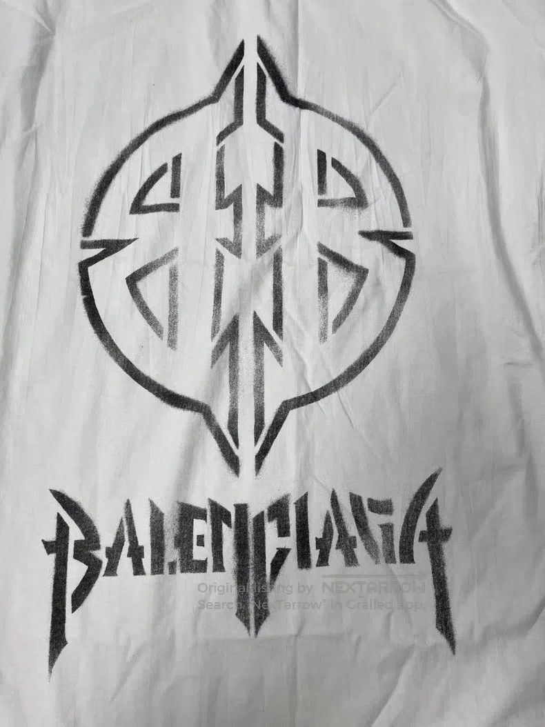 Balenciaga Balenciaga Letter Printed Crew Neck Short Sleeve Size US XL / EU 56 / 4 - 3 Thumbnail