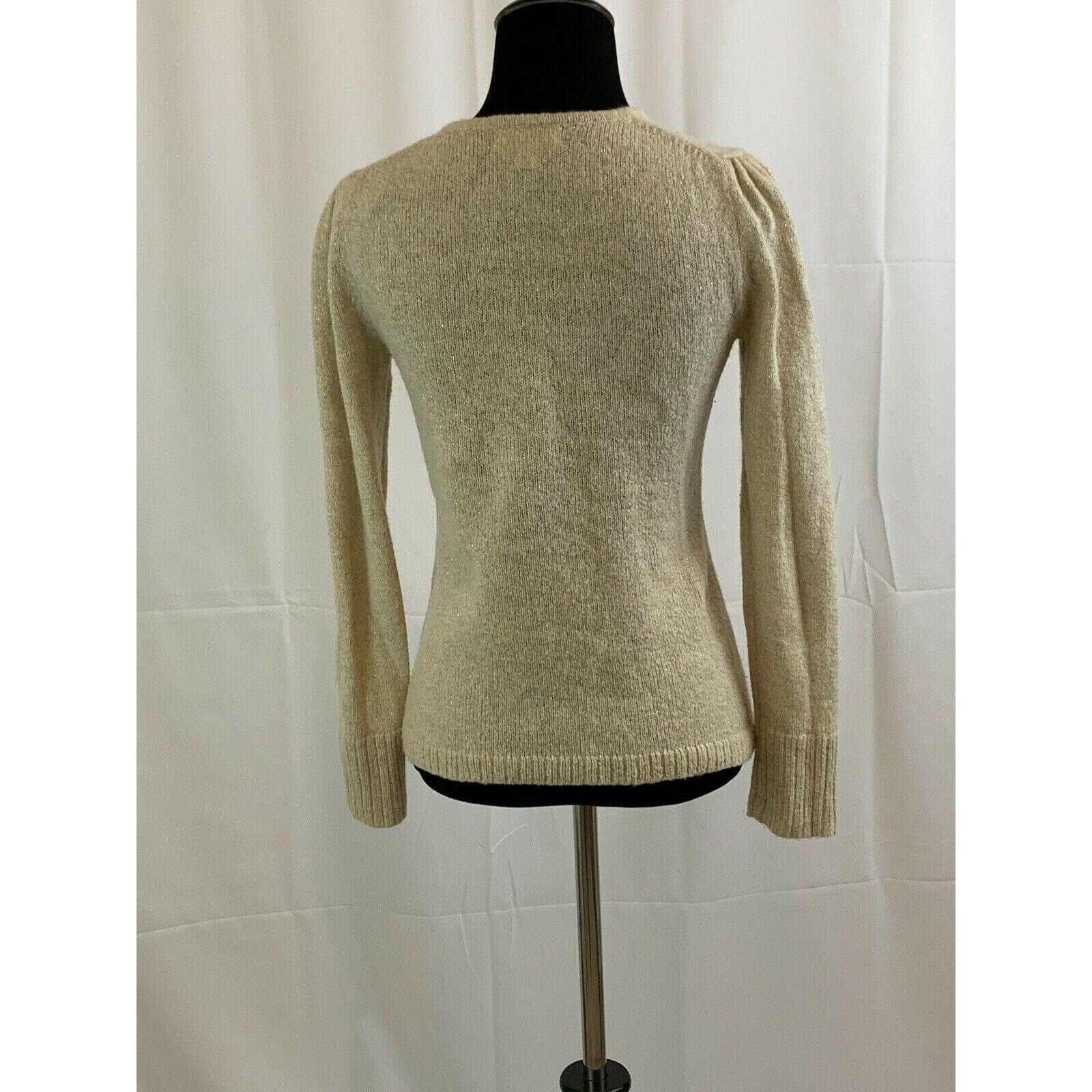 Ann Taylor Ann Taylor beige gold shimmery Long Sleeves sweater size SP Size S / US 4 / IT 40 - 9 Thumbnail