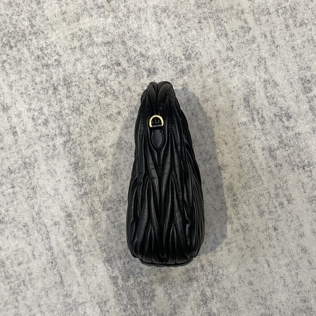 Miu Miu MIU MIU Wander Matelassé Nappa Leather Small Hobo Bag BLACK Size ONE SIZE - 10 Thumbnail