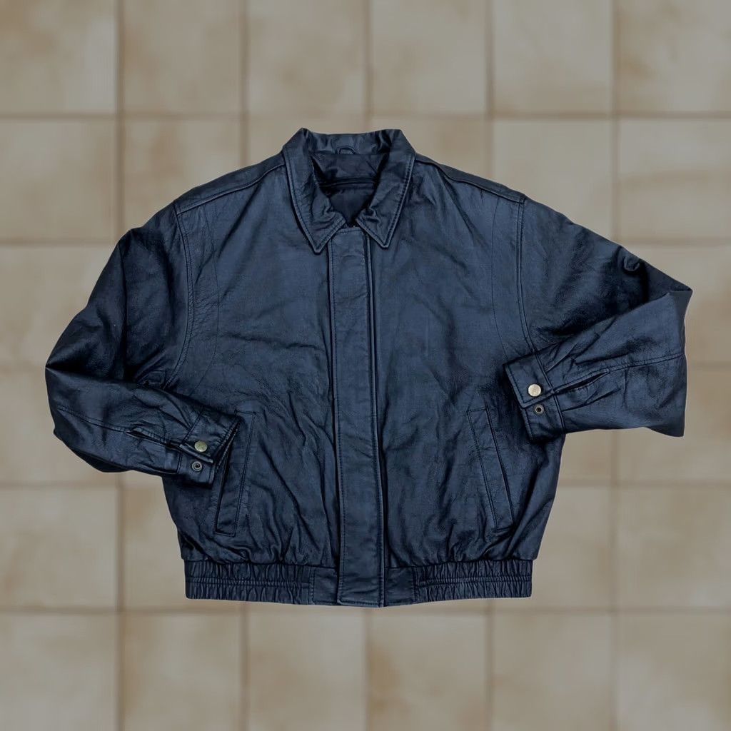 Vintage VTG WILSONS Leather Jacket Mens Black Thinsulate Full Zip Bomber Coat Jacket Size US L / EU 52-54 / 3 - 1 Thumbnail