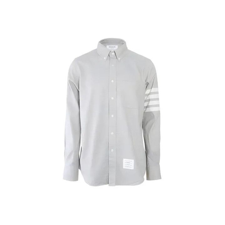 Thom Browne Thom Browne Classic Gray Long Sleeve Button-Up Shirt Size US S / EU 44-46 / 1 - 1 Thumbnail