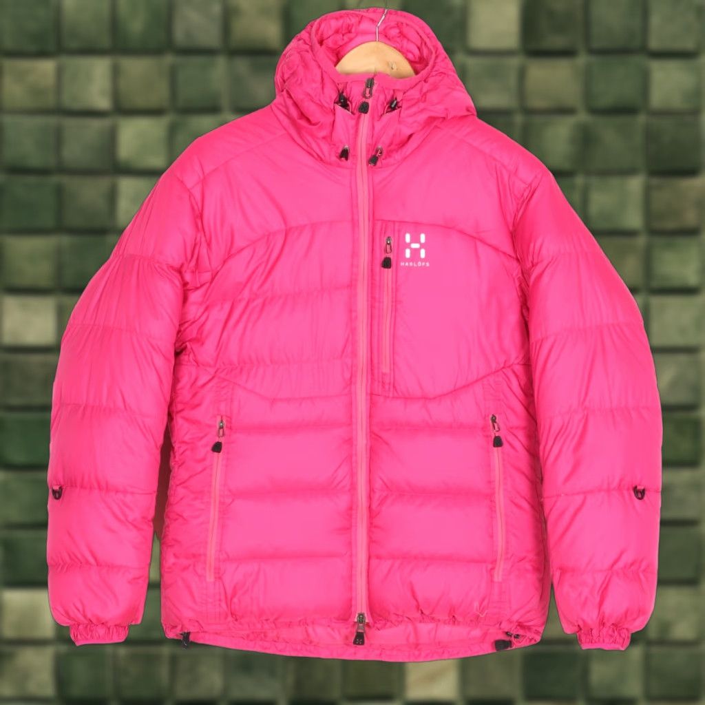 Vintage Haglöfs Belay II Hooded Down Puffer Jacket Women Size S Pink Logo All Seasons Hooded Insulated Lightweight Casual Travel with Zip Men/Women? Size S / US 4 / IT 40 - 1 Thumbnail