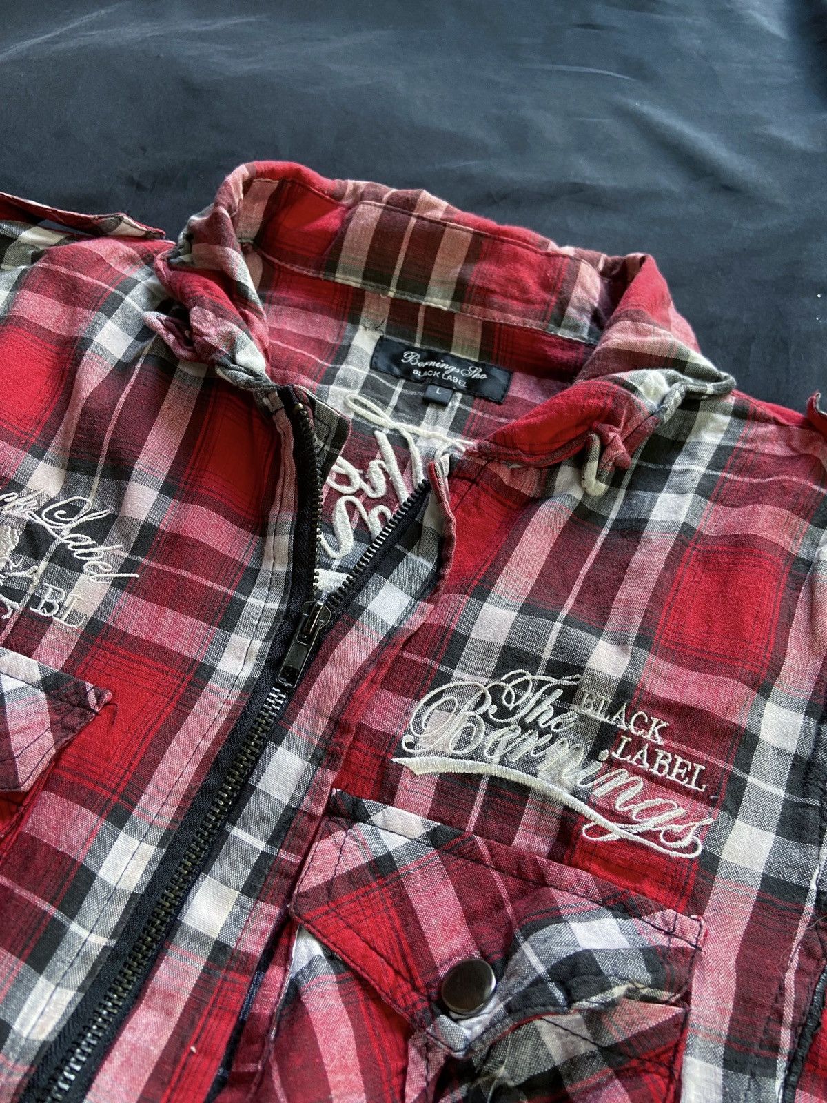 If Six Was Nine × Japanese Brand × Le Grande Bleu (L.G.B.) JAPANESE BERNING SHO SKULL ZIPPER BUTTON DOWN SHIRT Size US S / EU 44-46 / 1 - 6 Thumbnail