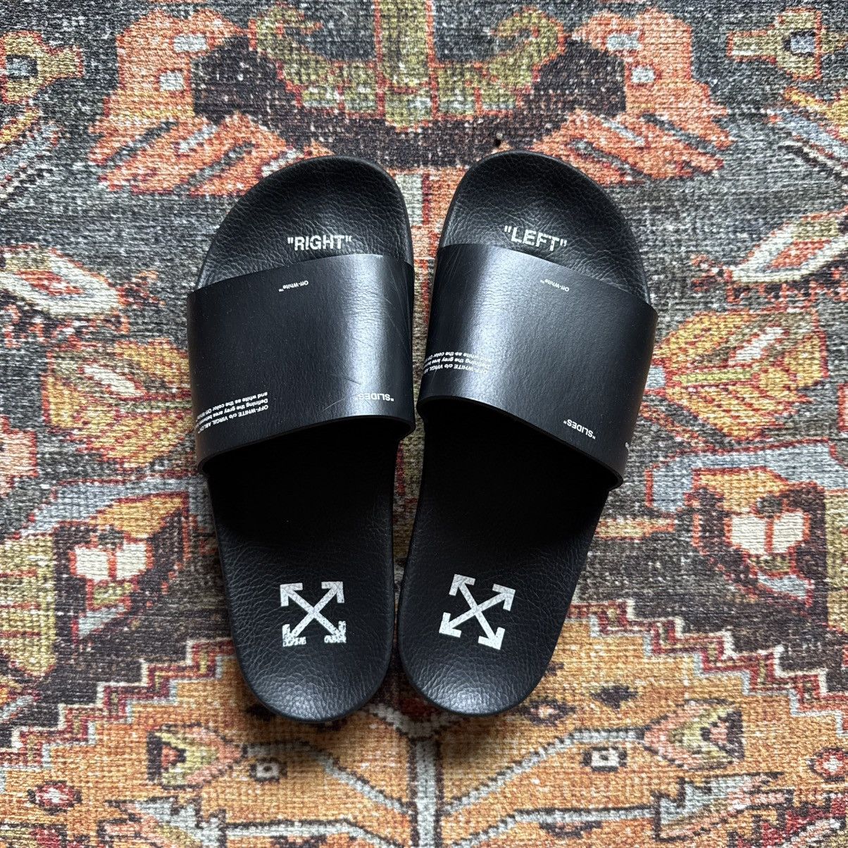 Pool Slides Off White Slides Black Off-white Corporate Pool Slides