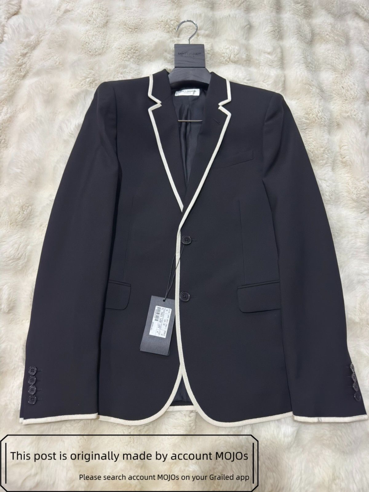 Saint Laurent Paris Sz 46 Saint Laurent Paris White Edge Black Blazer mojos1715 Size US S / EU 44-46 / 1 - 1 Thumbnail