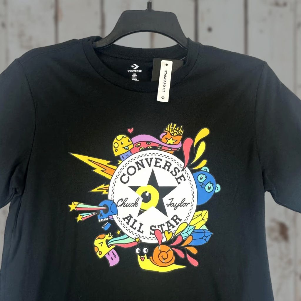 Converse Converse Shirt Mens Small Black Chuck Taylor All Star Graphic Tee Standard Fit Size US S / EU 44-46 / 1 - 1 Thumbnail