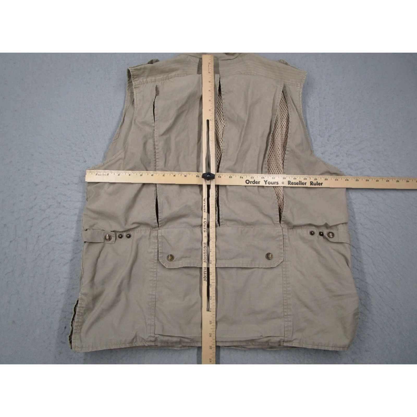 Vintage HUMVEE Vest Mens Large Beige Canvas Zip Safari Photo Travel Hike Hunting Fishing Casual Workwear Size US L / EU 52-54 / 3 - 5 Thumbnail