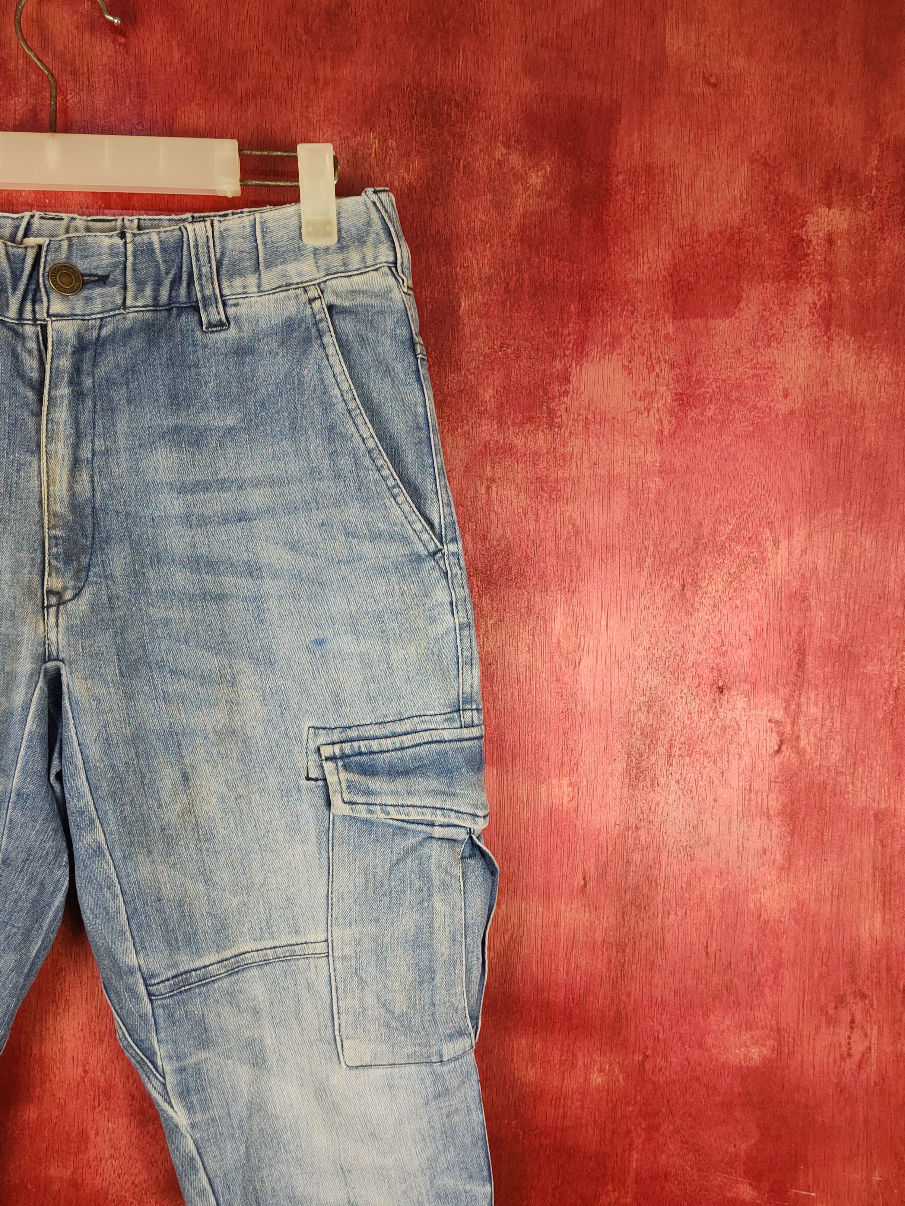 Japanese Brand Oilcake Blue Distressed Multipocket Jogger Jeans #S1879 Size US 30 / EU 46 - 5 Thumbnail