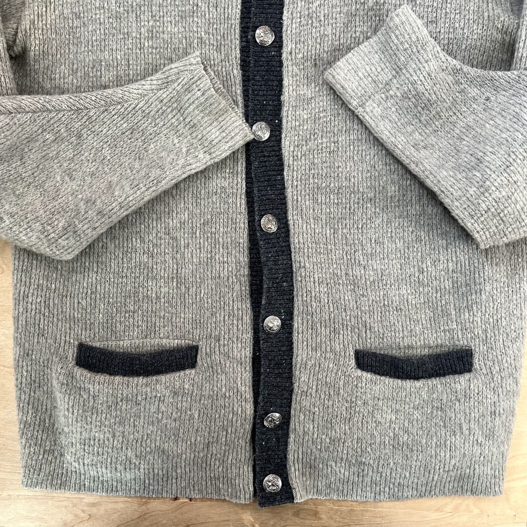 Vintage VINTAGE Campus Mohair Cardigan Large Gray 70s Wool Sweater Grunge Punk Mens Cardigan Knit Size US L / EU 52-54 / 3 - 5 Thumbnail