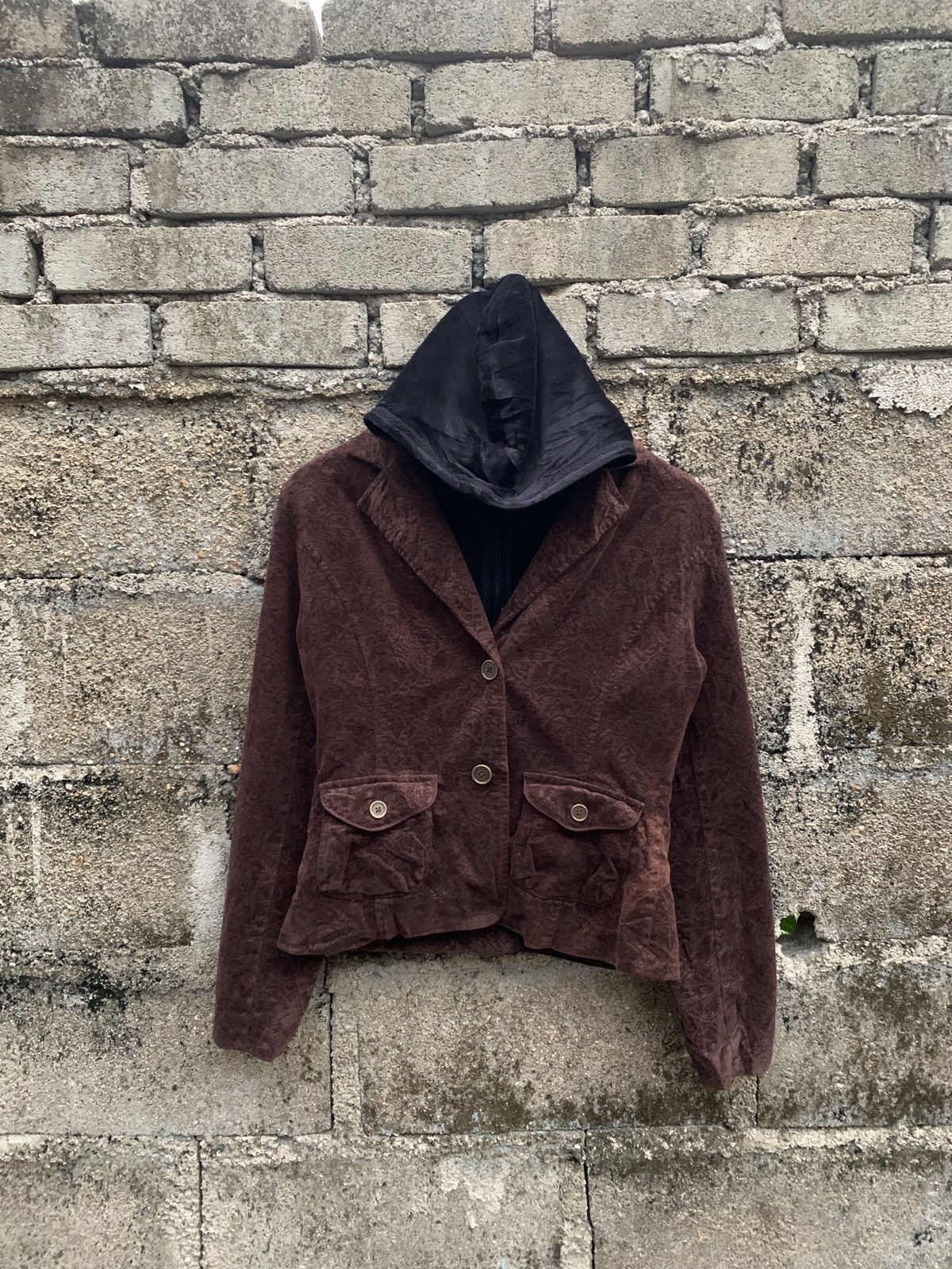 image of Mossimo Hooded Jacket Nice Design in Brown, Women's (Size Small)