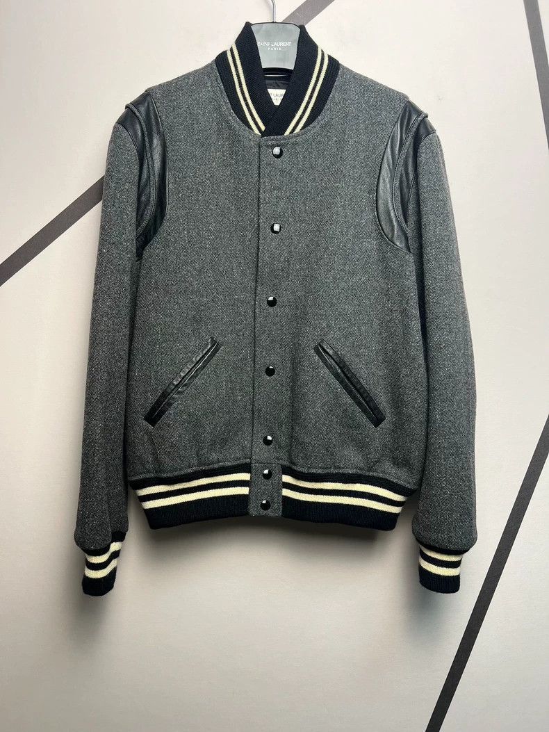 Saint Laurent Paris Saint Laurent Paris Smoke grey patchwork jacket-2506 Size US M / EU 48-50 / 2 - 1 Thumbnail