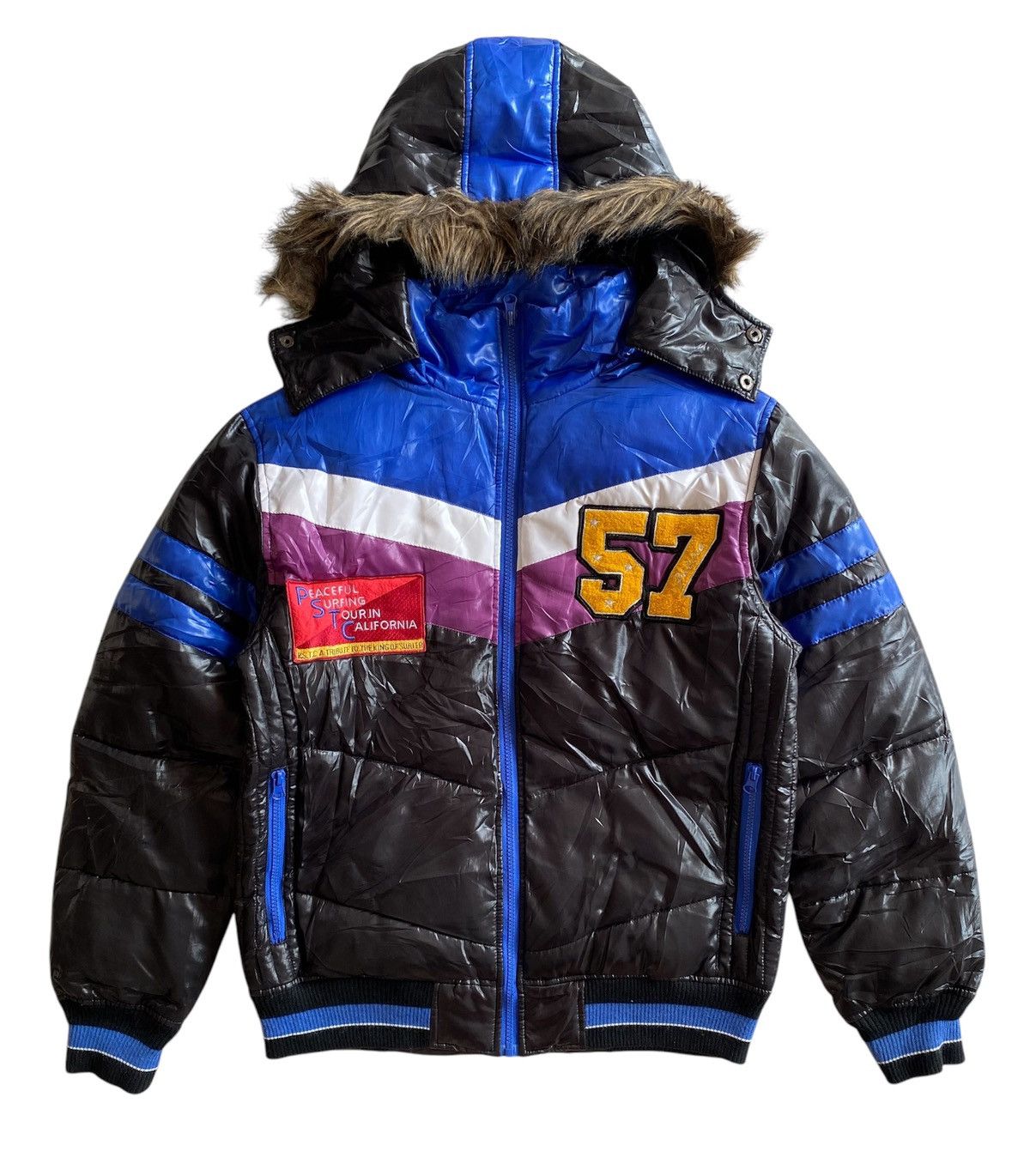 If Six Was Nine × Japanese Brand × Le Grande Bleu (L.G.B.) NYLAUS FAUX FUR HOODIE PUFFER JACKET Size US L / EU 52-54 / 3 - 9 Thumbnail
