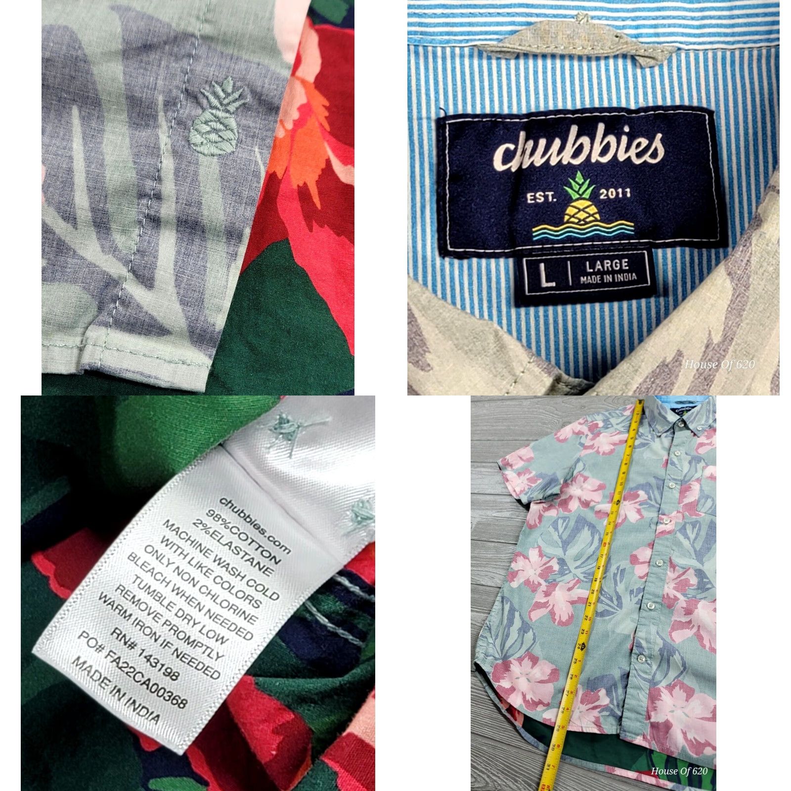 Chubbies Chubbies Friday Shirt Short Sleeve Button Up Men’s Sz L Hawaiian Reverse Print Shirt Size US L / EU 52-54 / 3 - 9 Thumbnail