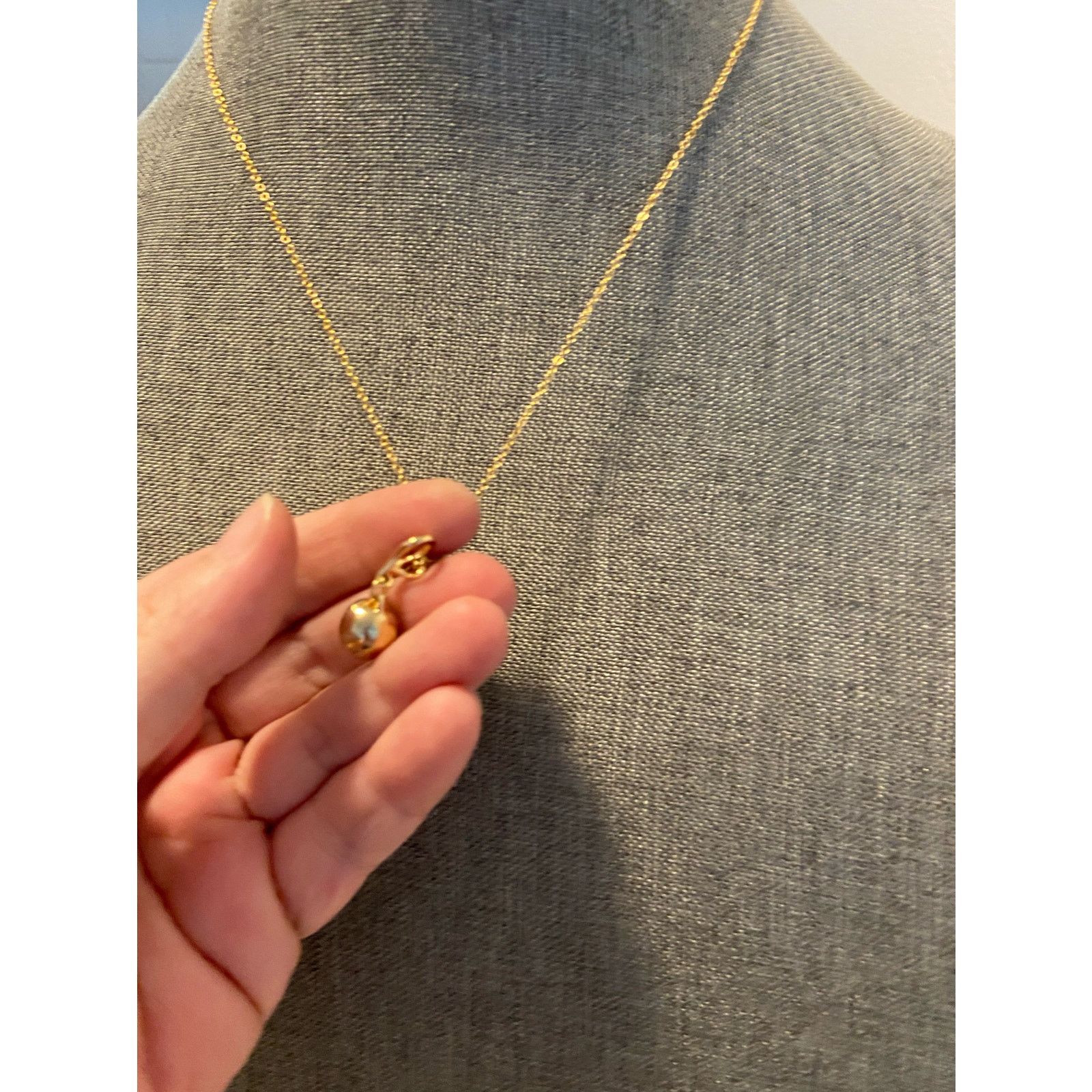 Other heart necklace gold tone green rhinestone Size ONE SIZE - 3 Thumbnail
