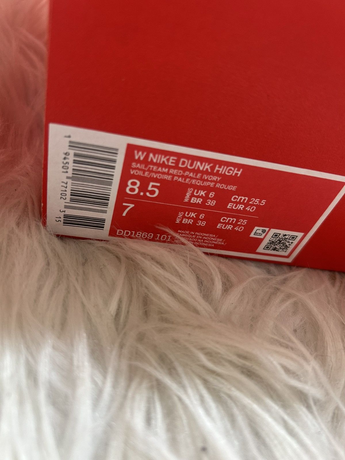 Nike Nike Dunk High - Sail and Team Red/Burgundy Size US 8.5 / IT 38.5 - 3 Thumbnail