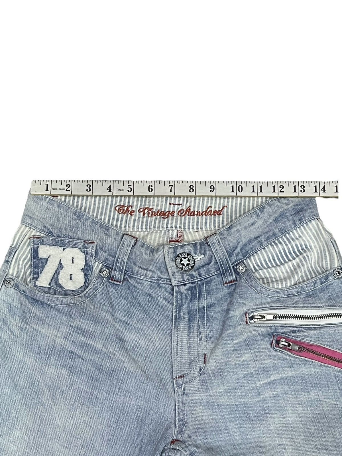 Vintage CALIFORNIA❤️Bold Spellout Laced Pockets Light Wash Shorts ❤️ Size 27" / US 4 / IT 40 - 12 Thumbnail