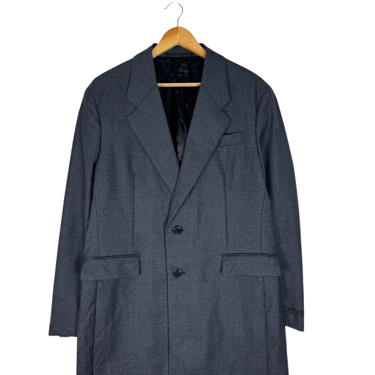Prada 🔥PRADA HERRINGBONE WOOL LONG COAT JACKET Size US M / EU 48-50 / 2 - 2 Thumbnail
