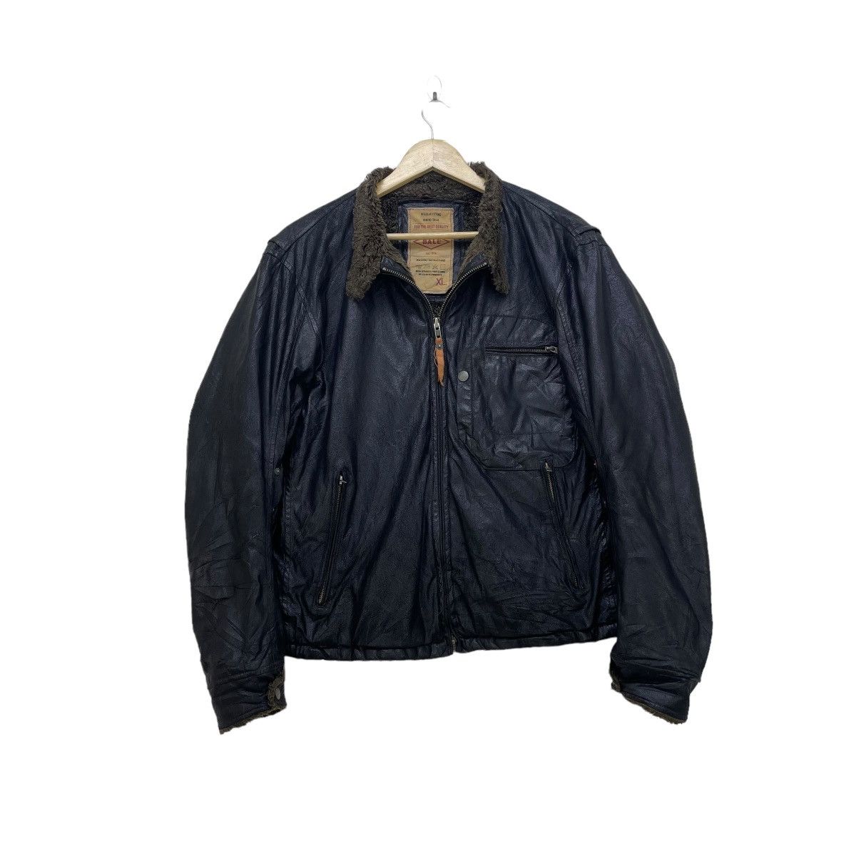Japanese Brand 💥Vintage Ball Biker Shearling Jacket Size US L / EU 52-54 / 3 - 1 Thumbnail
