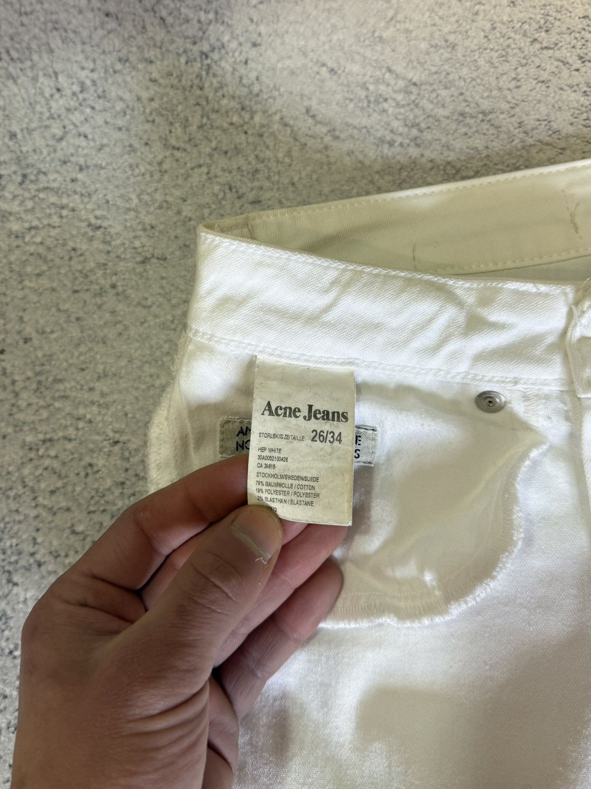 Acne Studios Acne Jeans HEP Slim Straight White Denim 26x34 Vintage Size 26" / US 2 / IT 38 - 8 Thumbnail